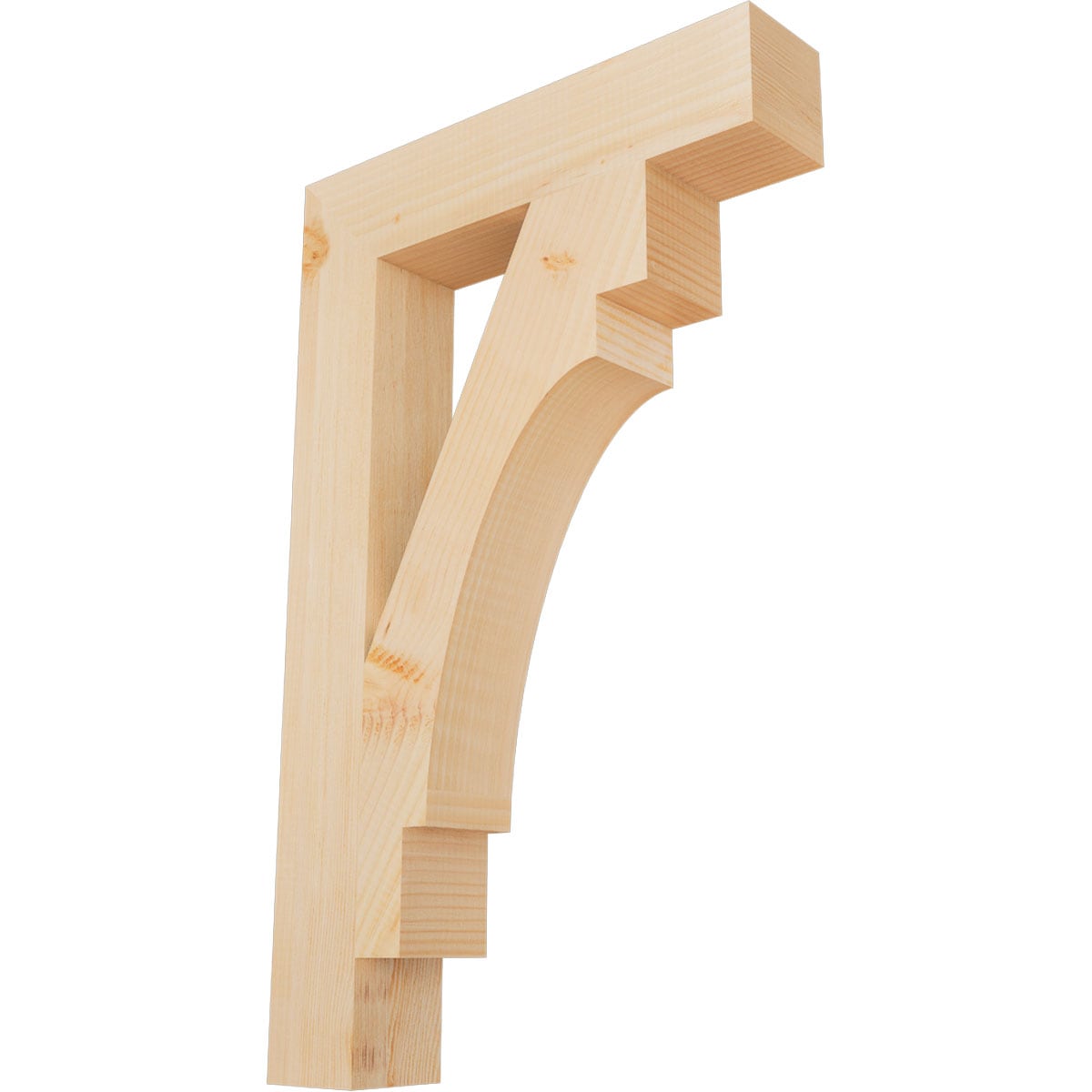 Ekena Millwork BKT04X20X32MRC05SDF Merced block smooth 3-1/2-in x 20-in x 32-in Douglas fir Brown Wood Standard bracket
