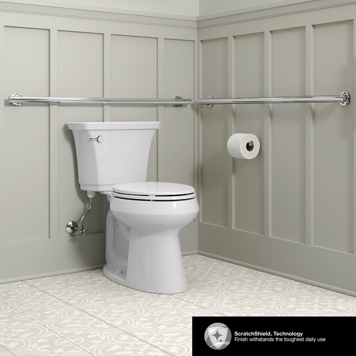 KOHLER Ealing 36-in Polished Chrome Wall Mount ADA Compliant Grab Bar ...