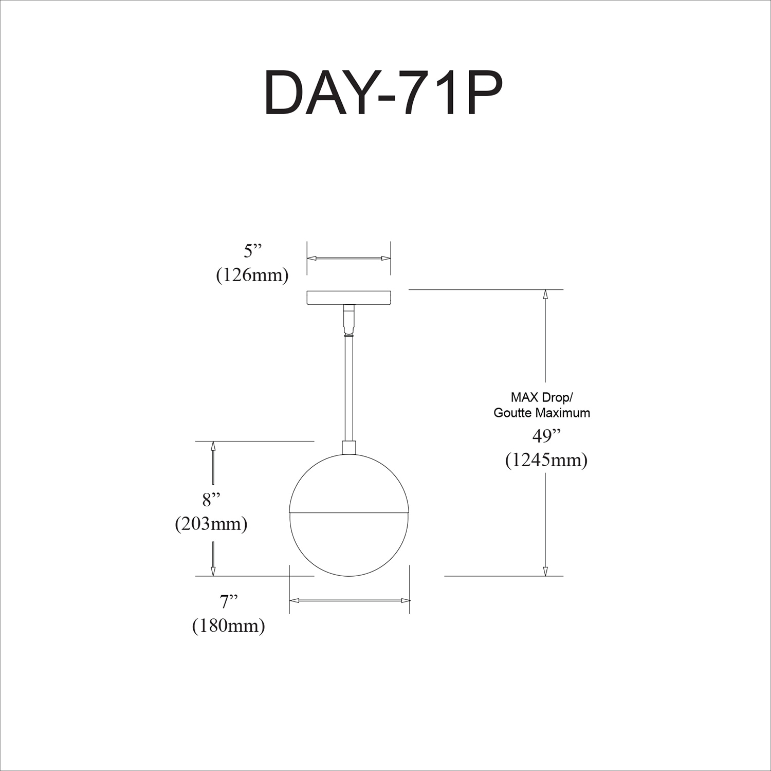 Dainolite DAY-71P-MB Pendant-Lights - View #3
