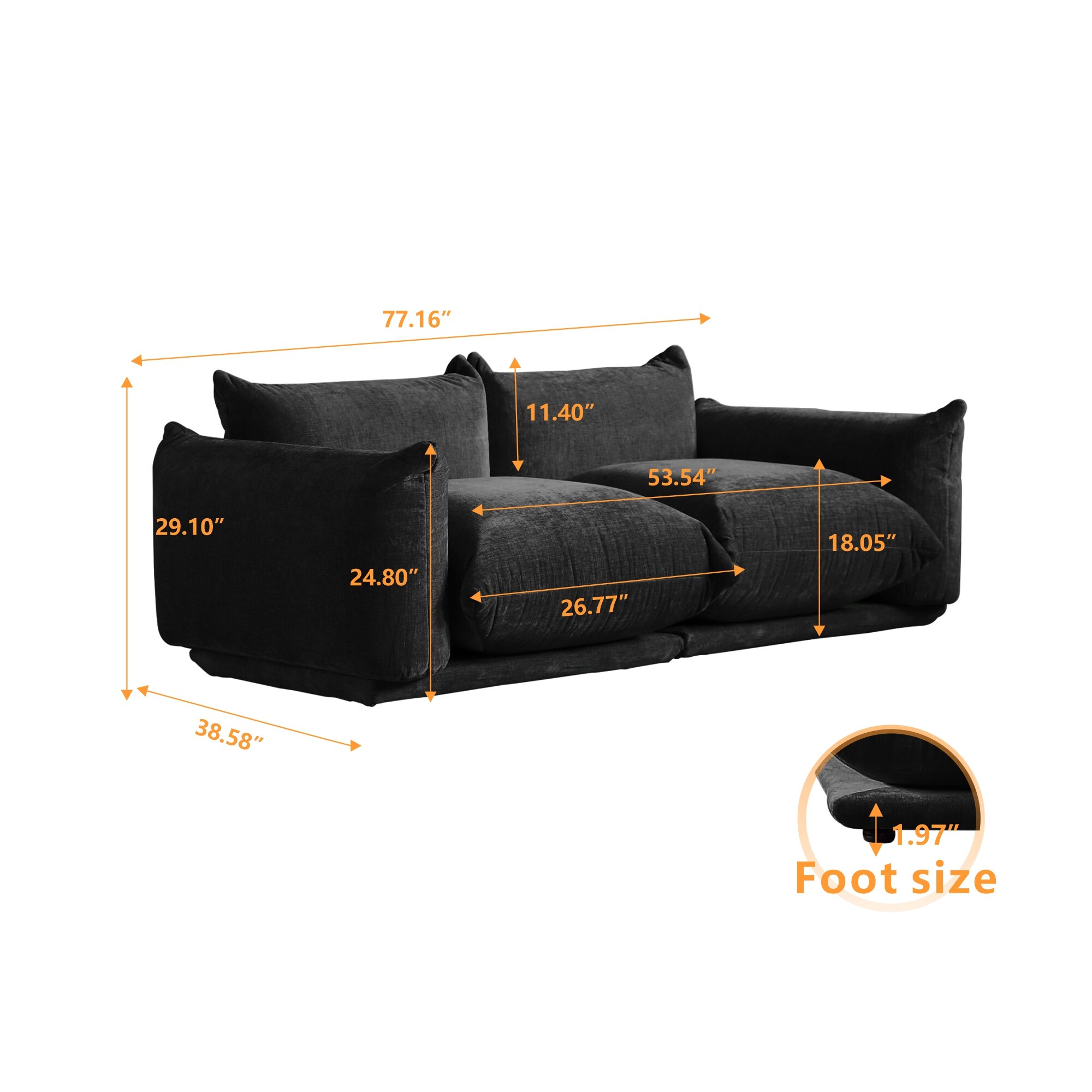 BuotiqHom DH-A-119BK-S2 Sofas-Loveseats - View #3