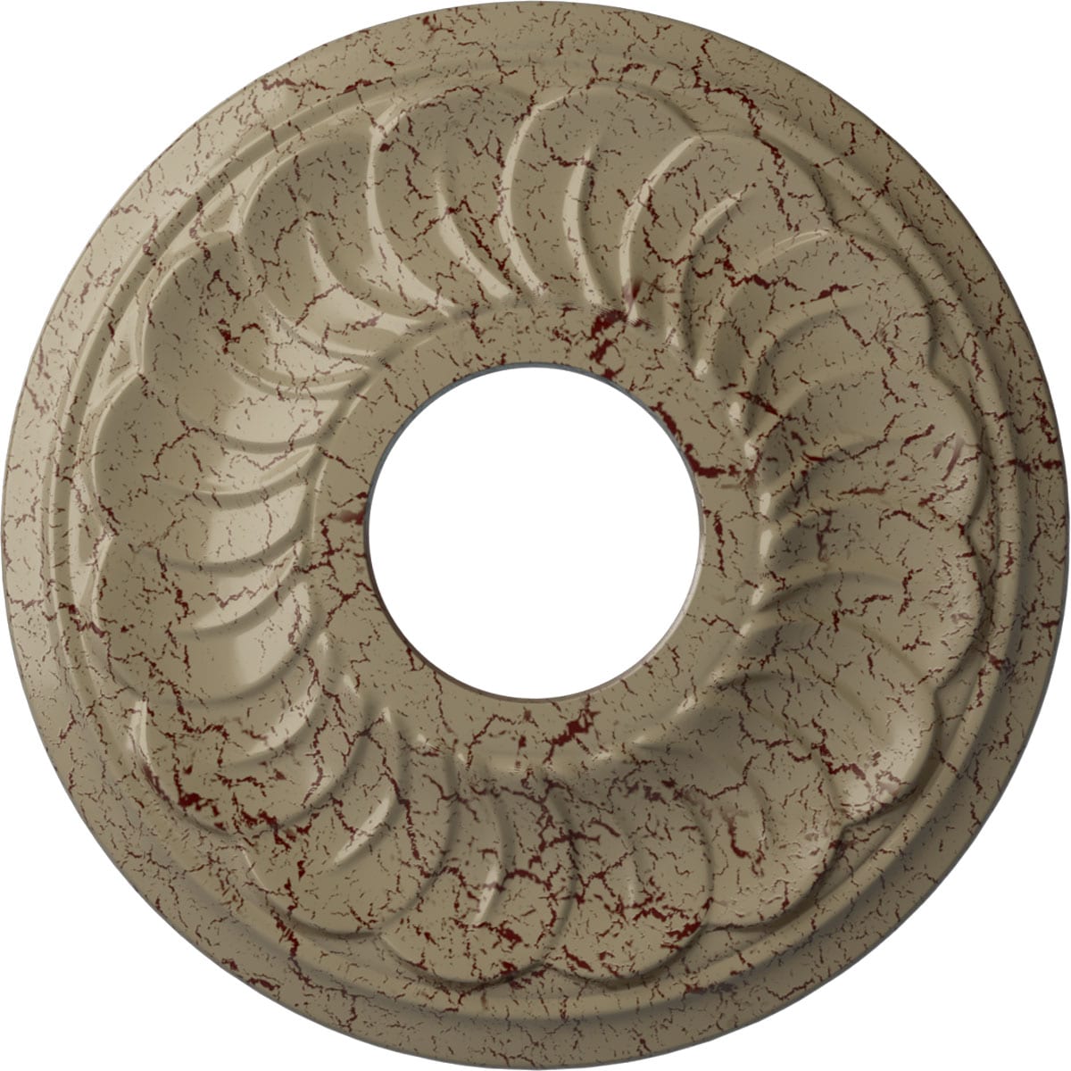 Ekena Millwork CM11BLGDC Blackthorn 11.75-in W x 11.75-in L Painted Gobi Desert Crackle Polyurethane Whole Ceiling Medallion