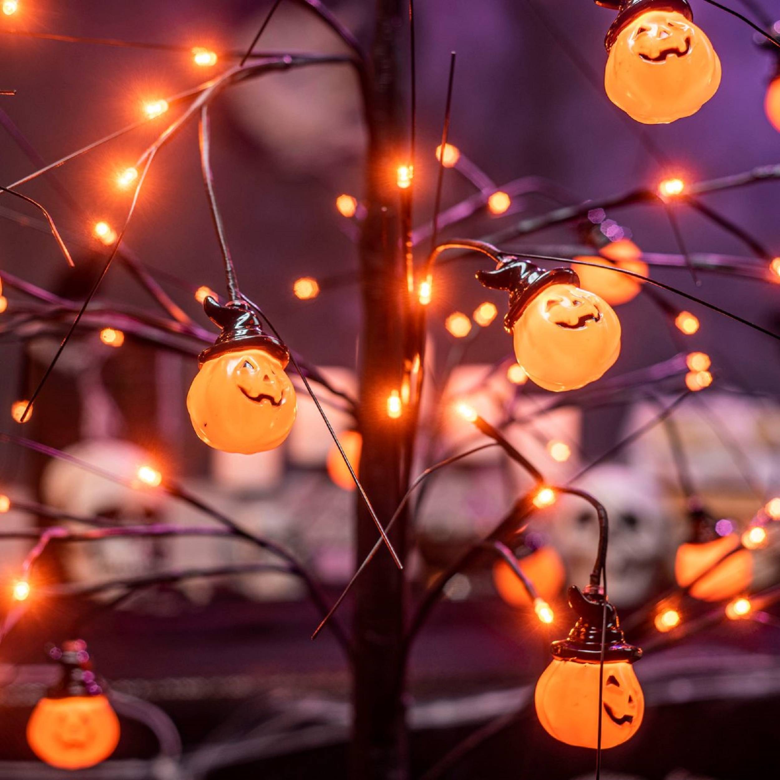 Joyin 30-in Tinsel Skeleton Pumpkin Yard Light with LED Lights