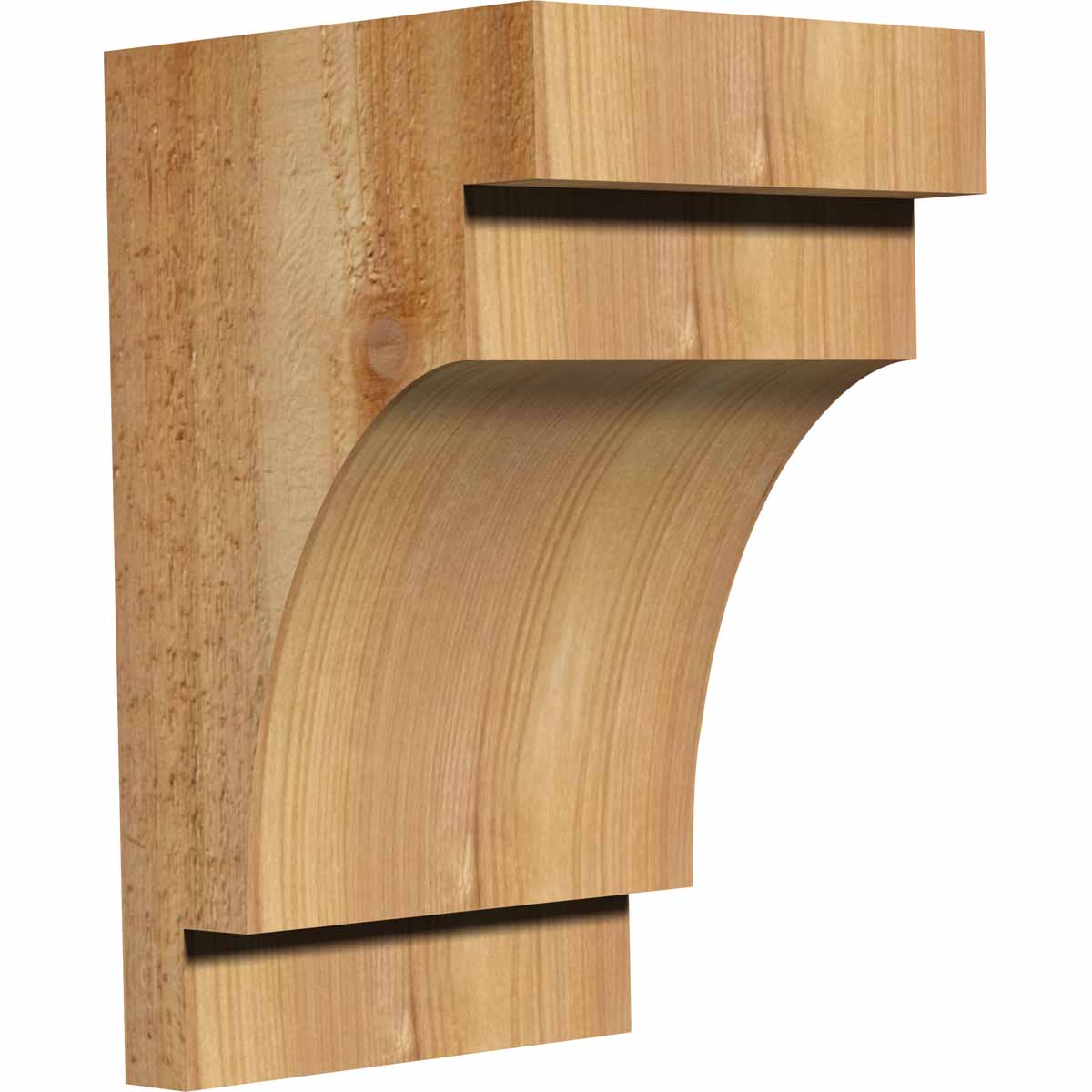 Ekena Millwork COR06X06X10MED00RWR 6-in x 6-in x 10-in Mediterranean Unfinished Western red cedar Wood Paintable/Stainable Corbel