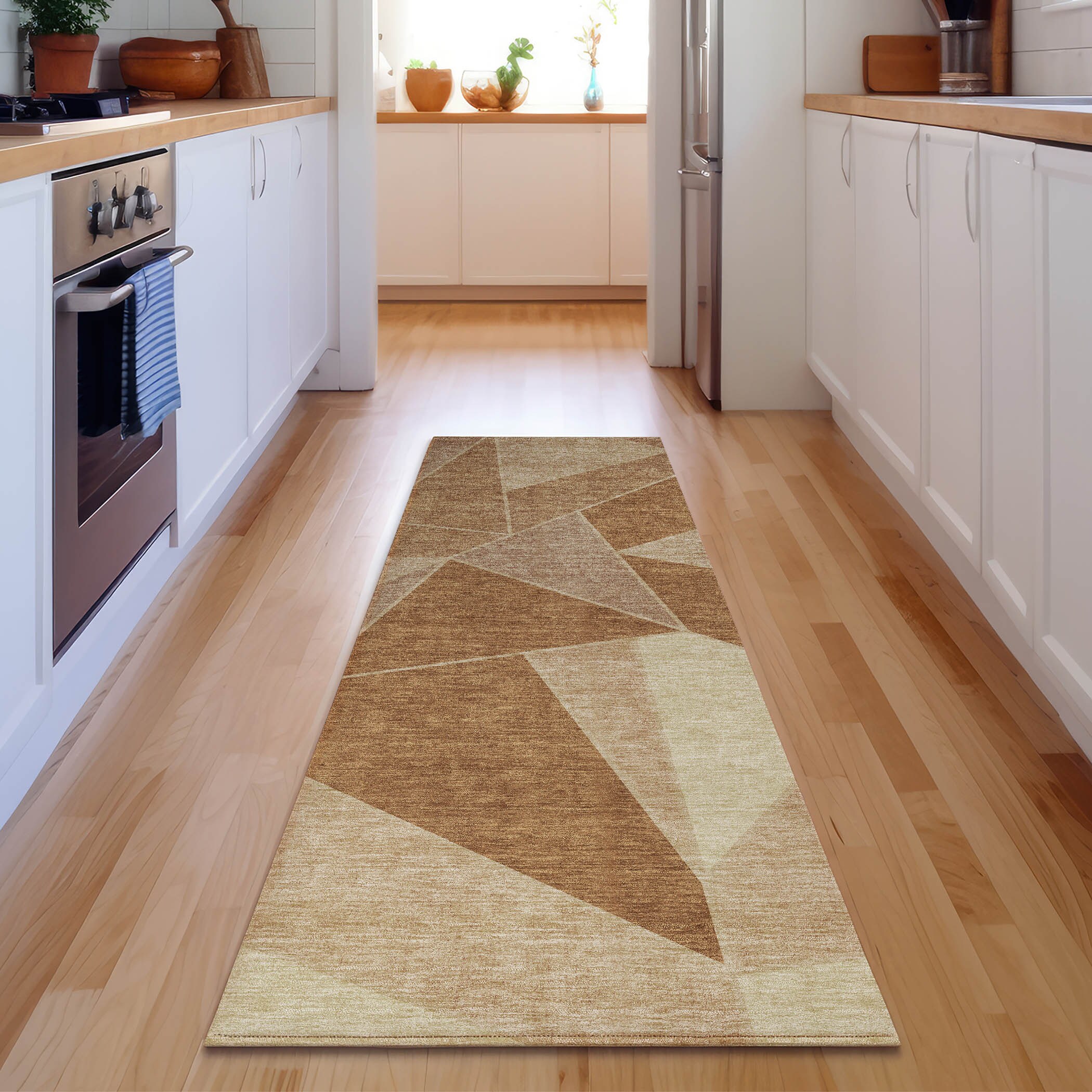 Addison Rugs AMF636PK2X8 Mayfield AMF636PK 2 x 7 (ft) Polyester Orange Rectangular Indoor Geometric Machine washable Runner rug