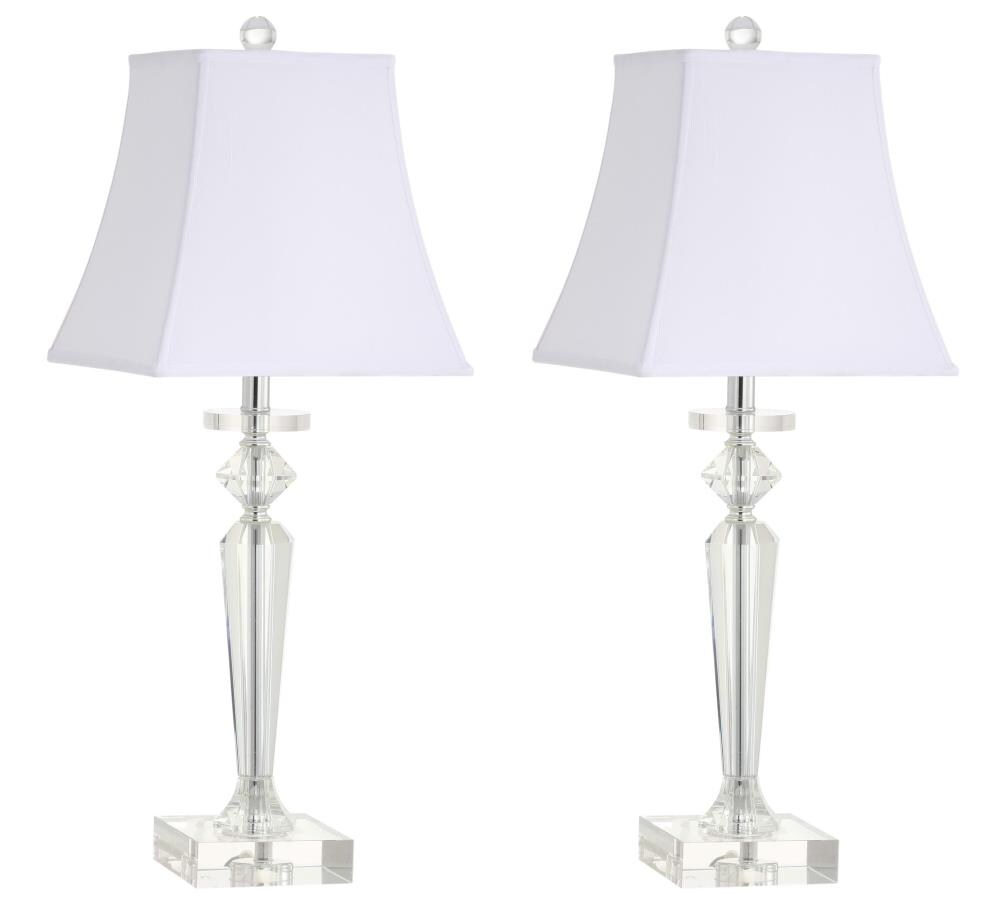 Safavieh Harlow 26.5-in Clear Rotary Socket Table Lamp with Fabric ...