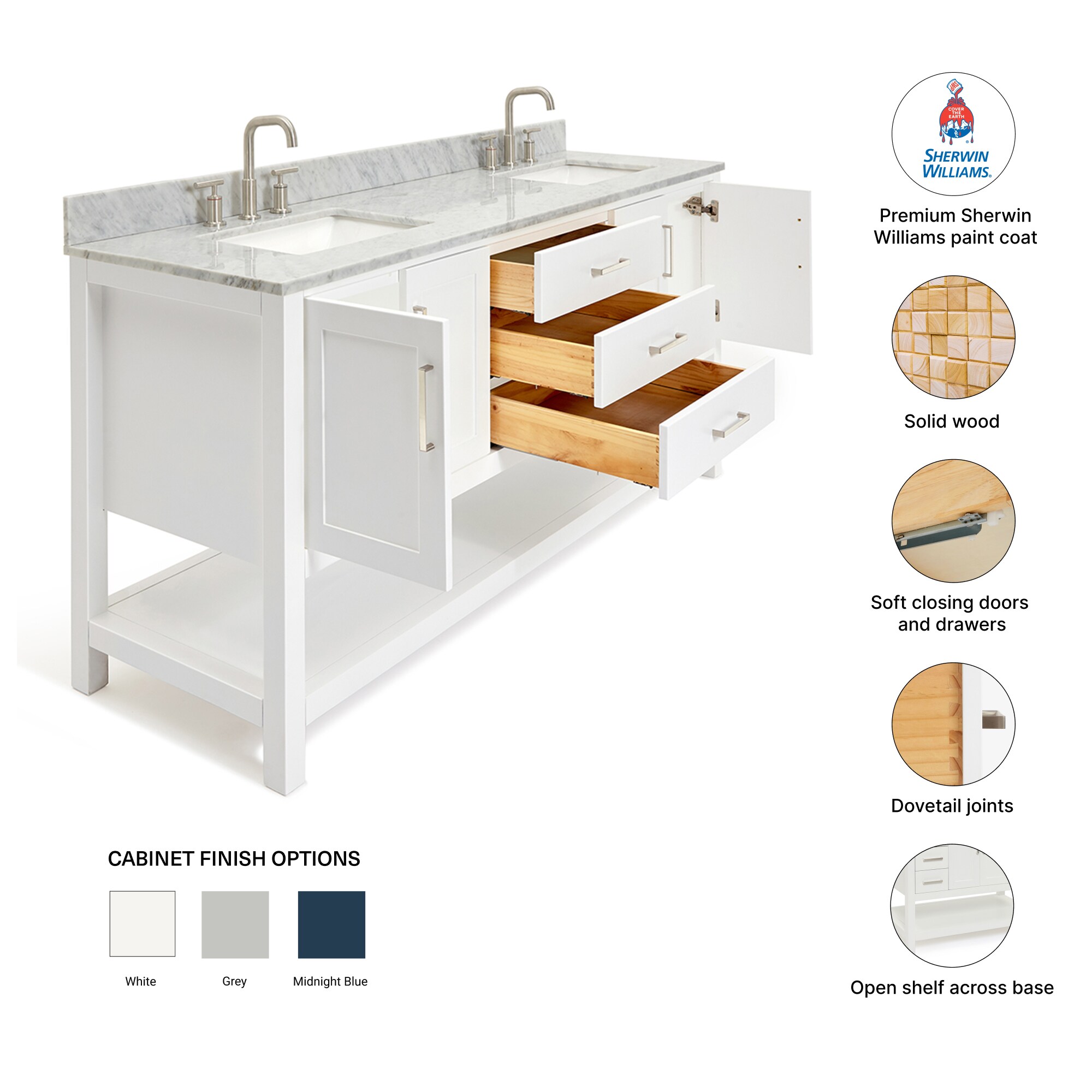 ARIEL S073DCW2RVOWHT Bath-Vanity-Combo - View #5