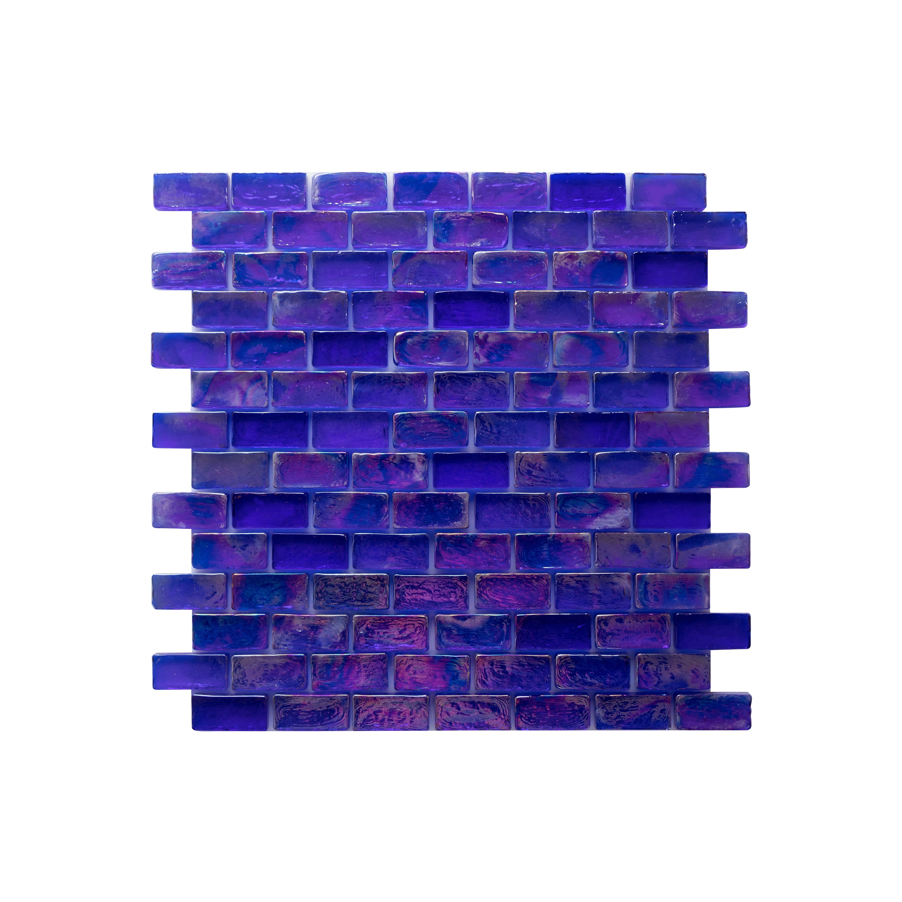 WS Tiles WST-ID83 Swimming Pool Series Deep Blue 12-in x 12-in Iridescent Glass Mosaic Wall Tile ( 5-sq ft Carton )