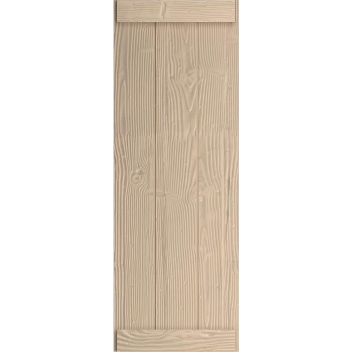 Ekena Millwork SHUBJE16X88SDPR 16.5-in W x 88-in H Unfinished Paintable/Stainable Board and batten End batten Exterior Shutters ( 2 -Pack )