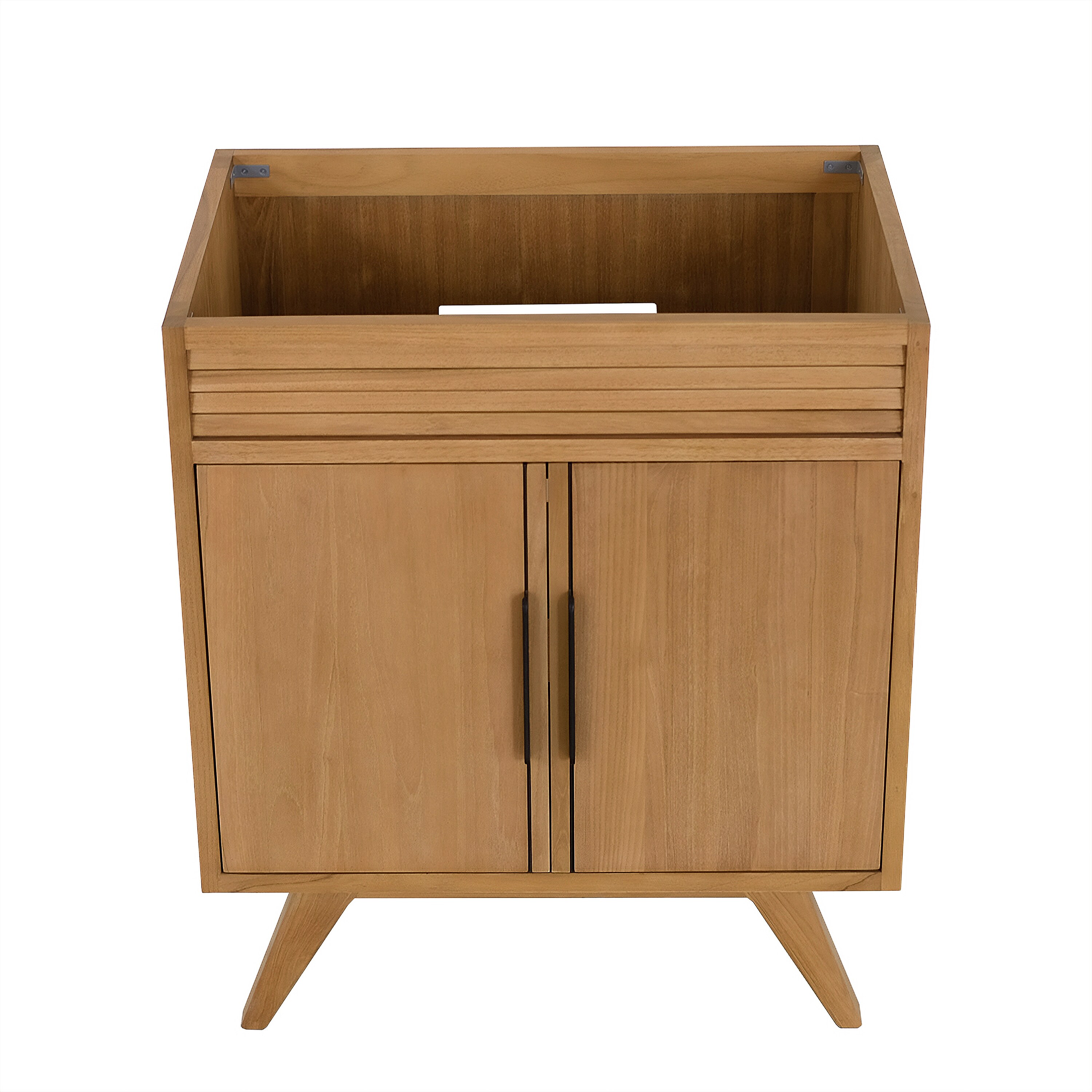 Natural Teak Mid-Century Modern Single Sink Vanity Base
