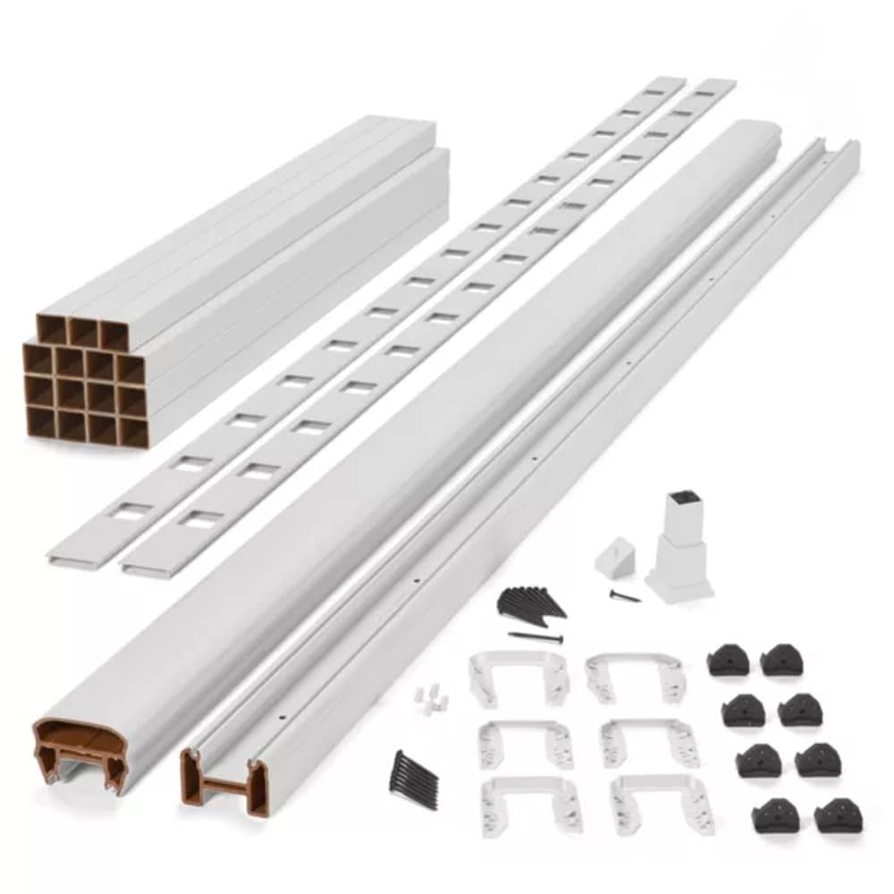 Trex WT0842SRKFS Transcend 8-ft x 42-in Classic White Composite Deck Stair Rail Kit