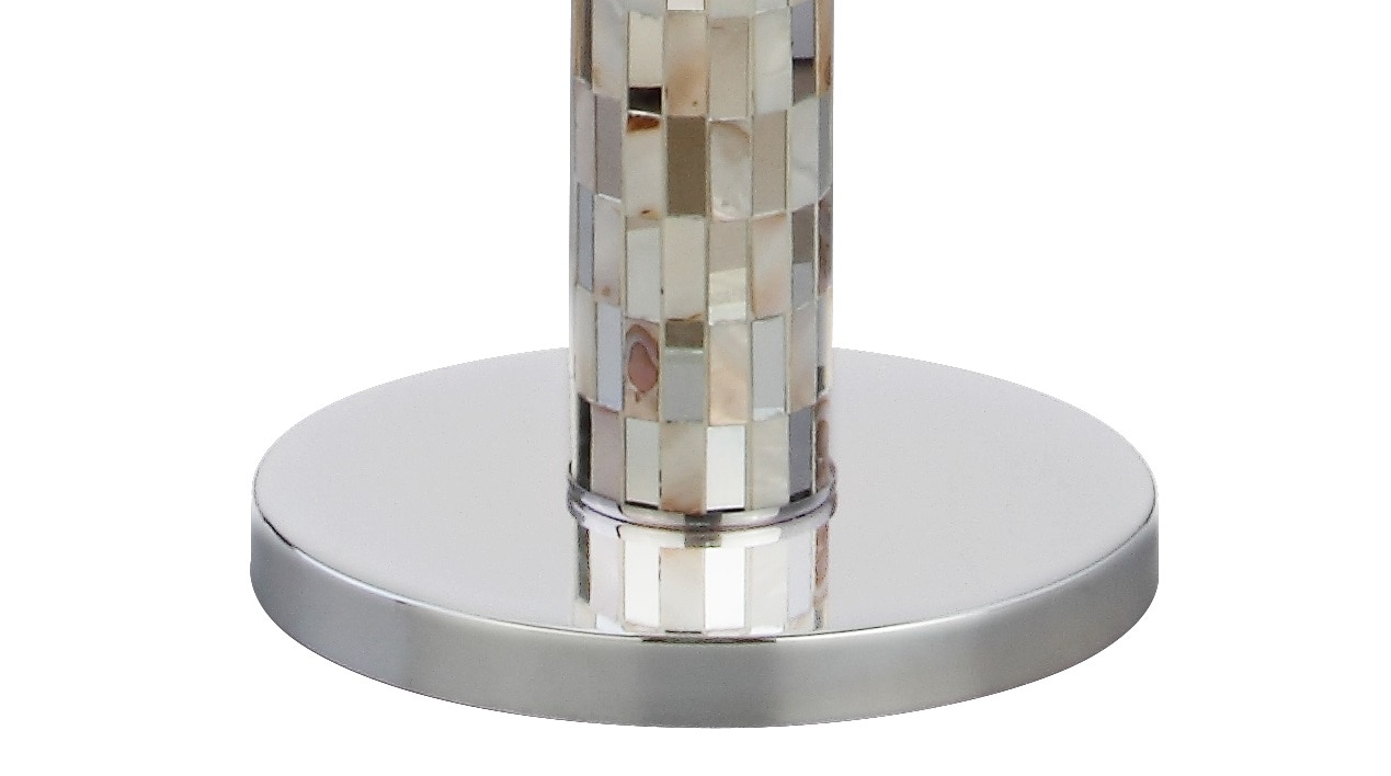 Liam 63.5" Seashell Mosaic LED Floor Lamp with White Linen Shade