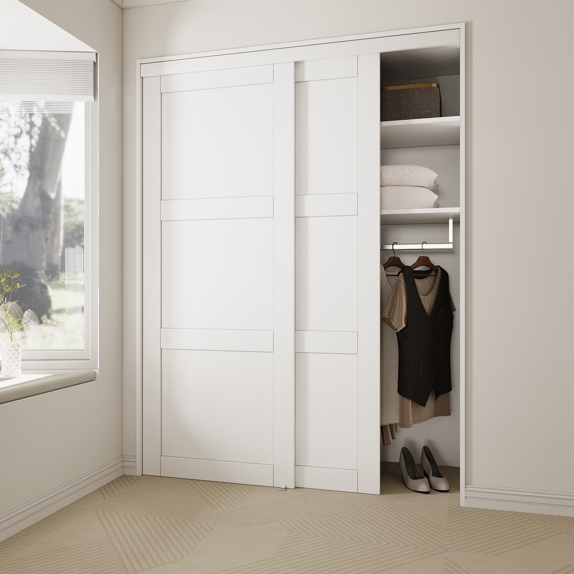 JUJUBON IN-CD-SLSD-XB-96-72 Bifold-Sliding-Closet-Doors - View #2