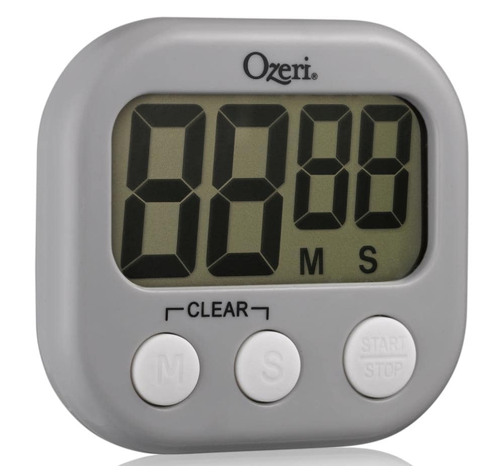 Ozeri White Digital Kitchen and Event Timer, Specialty Small Appliance, Battery-operated, Count-down/Count-up Stopwatch, Enhanced Alarm