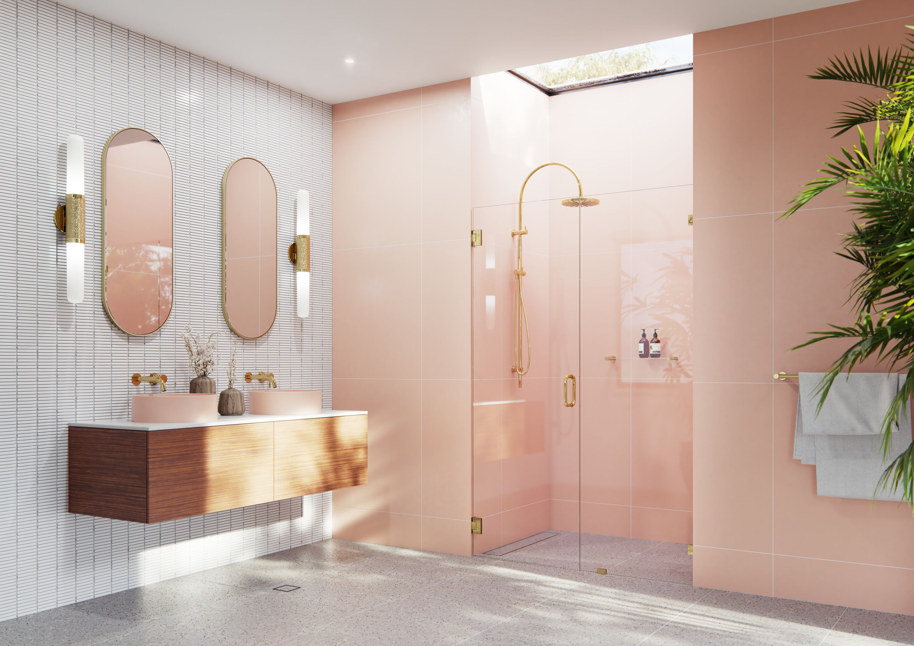 Glass Warehouse GW-WH-54-75-PB Illume Polished brass 54-3/4-in W x 78-in H Frameless Hinged Shower door 3/8-in Thick Clear Glass