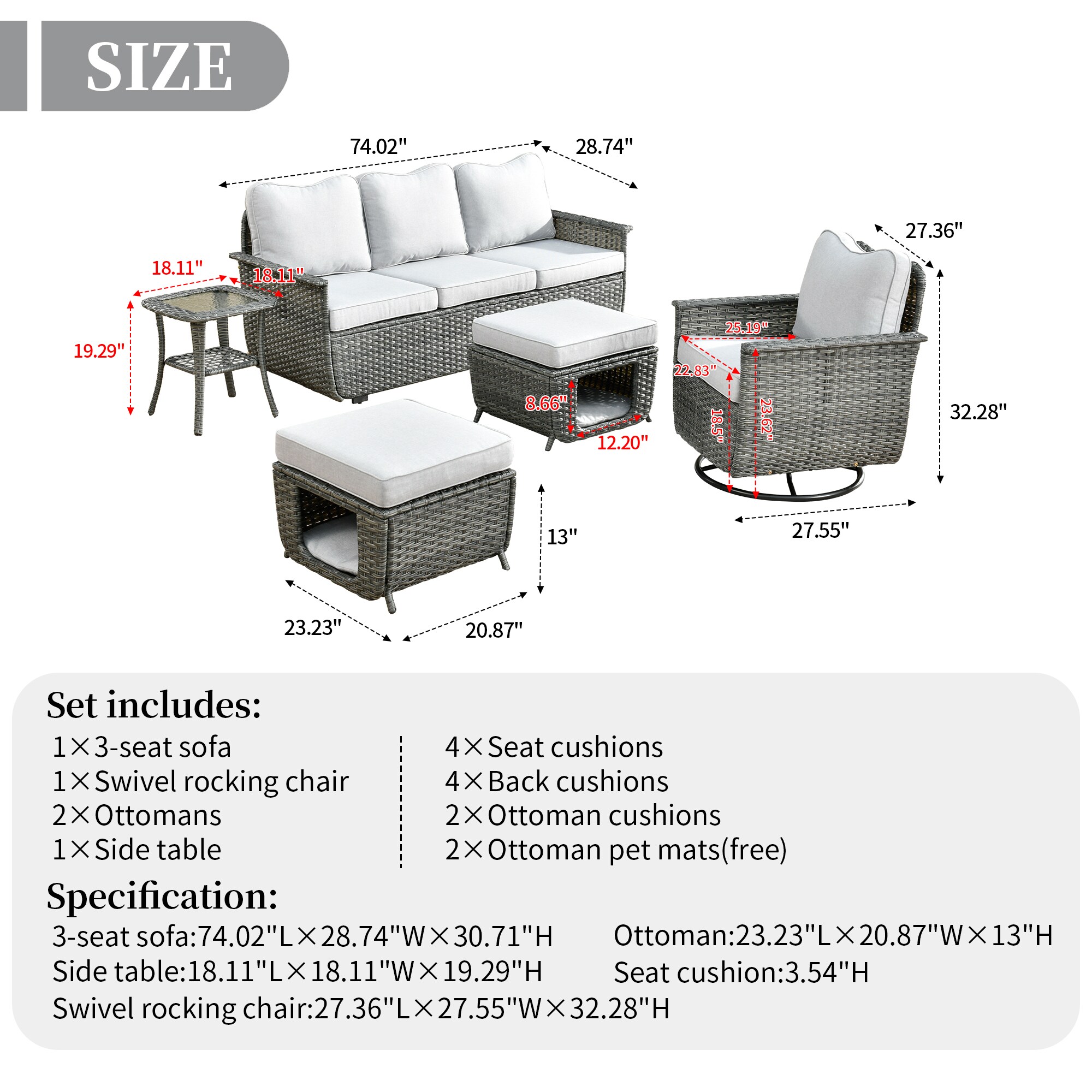 Ovios BP-405Y Patio-Conversation-Sets - View #10