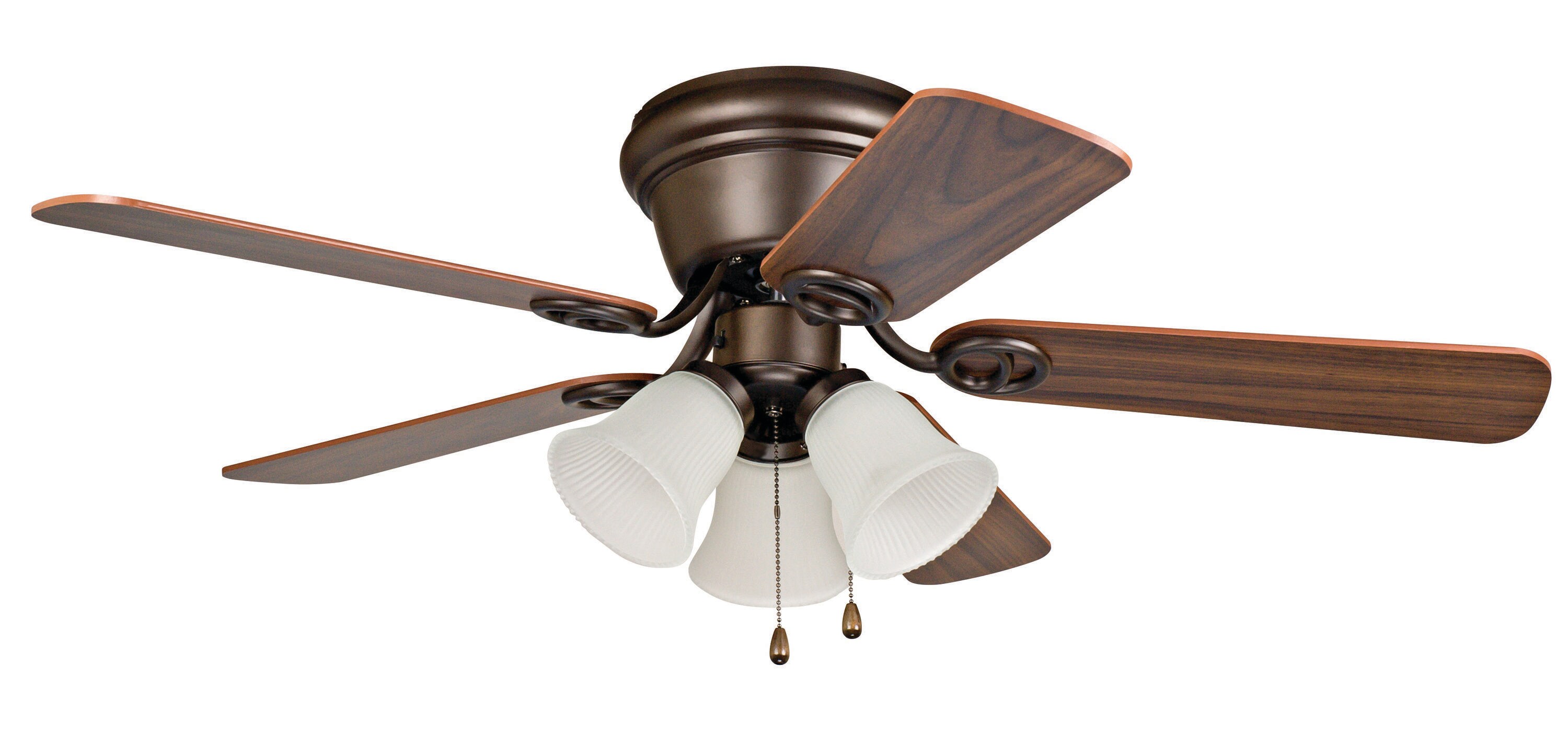 42 in Ceiling Fan Oil-Rubbed Bronze Indoor w/ Light Kit and 5 Reversible Blades 