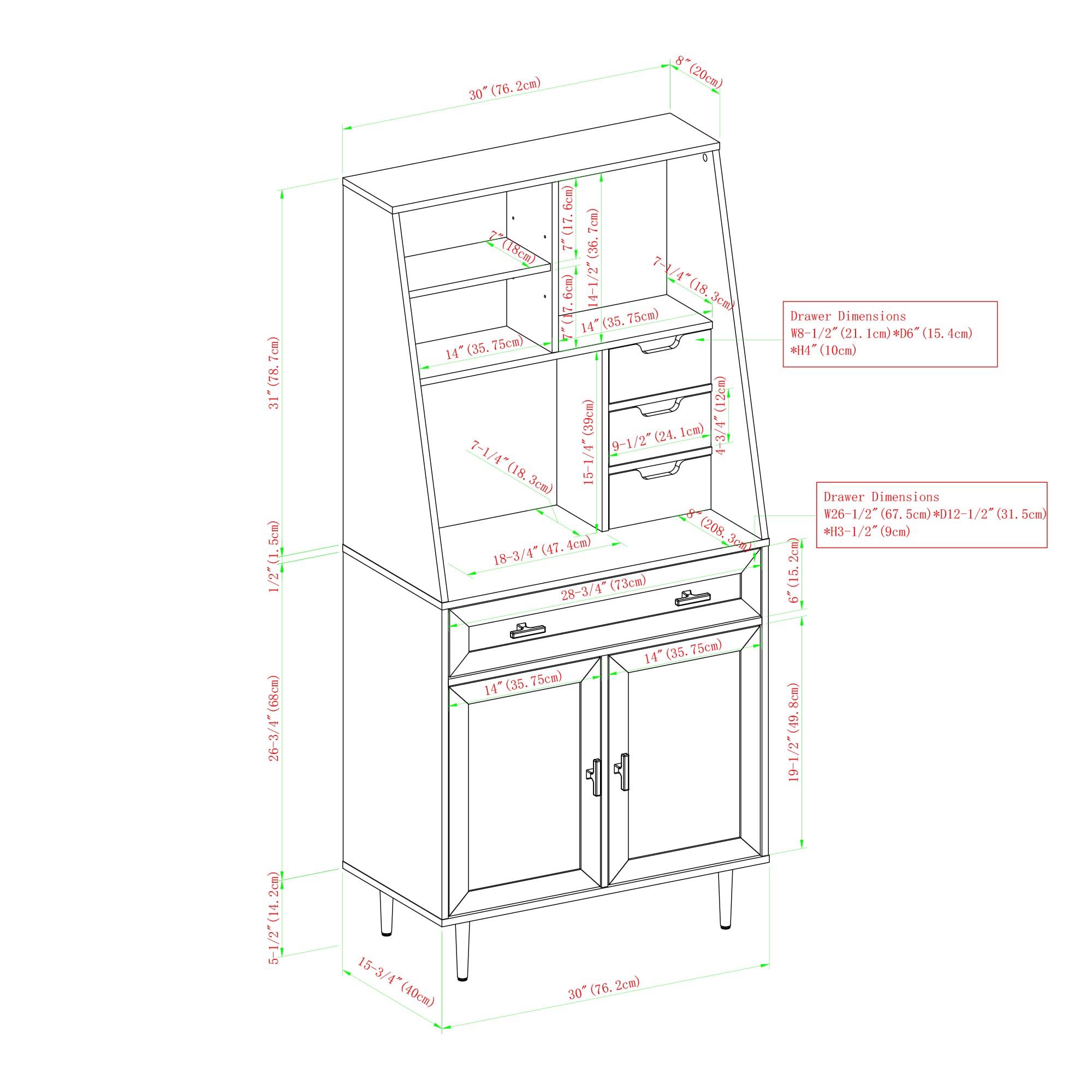 Walker Edison LWS64BELHUTDW desks - View #6