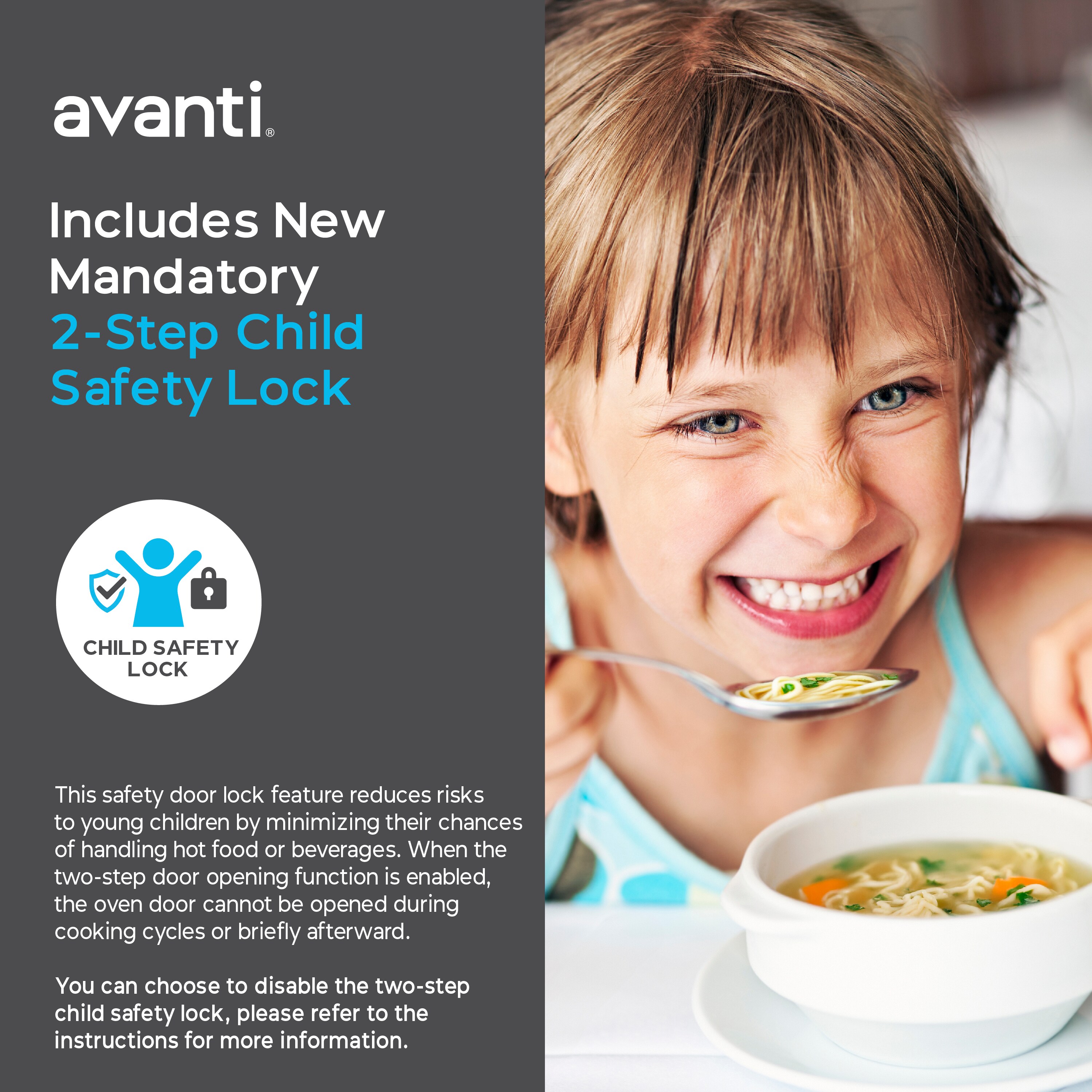 Avanti 1.5 Cu Ft Silver Stainless Steel Countertop Microwave for RV
