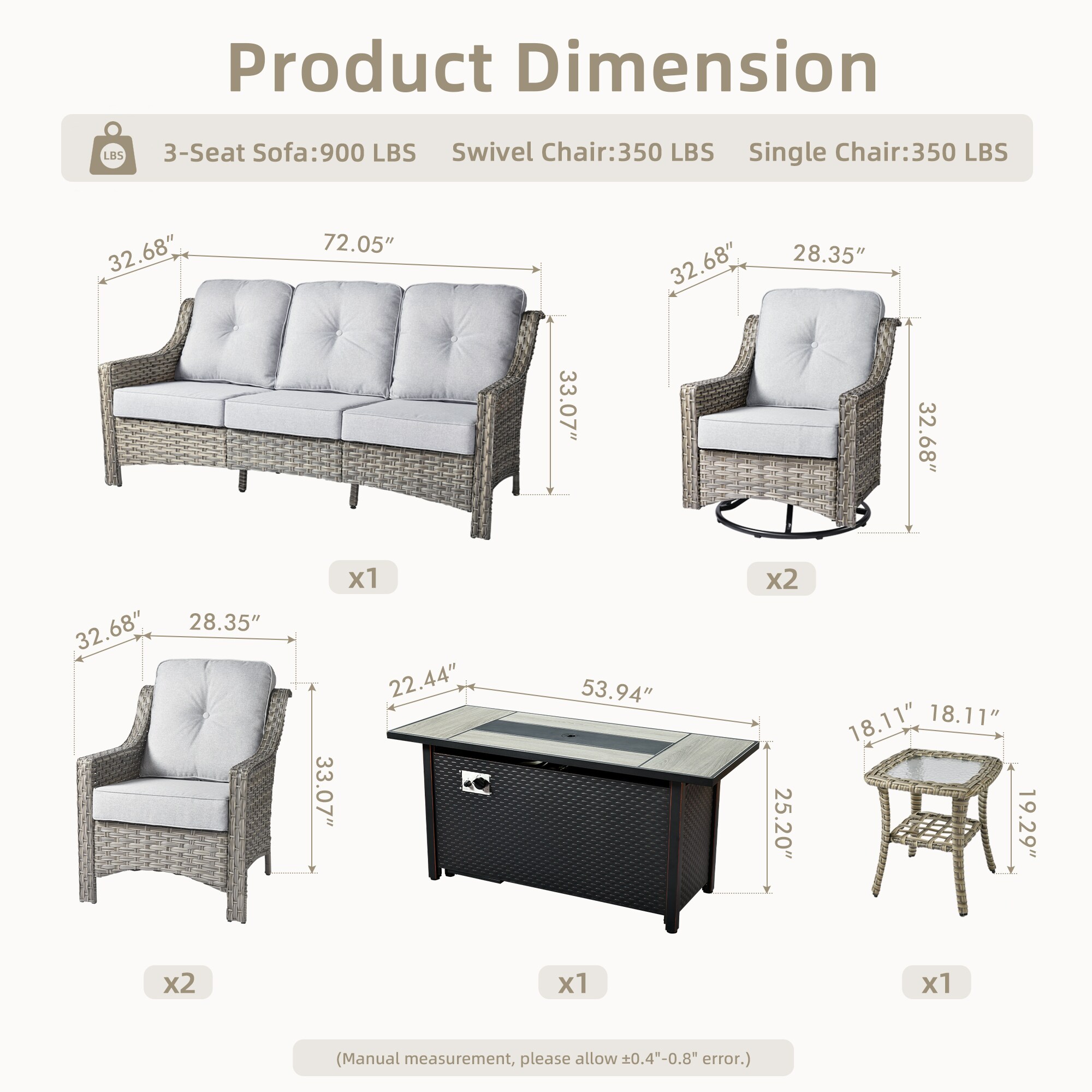 Ovios RFP5PD406Y-S Patio-Conversation-Sets - View #7