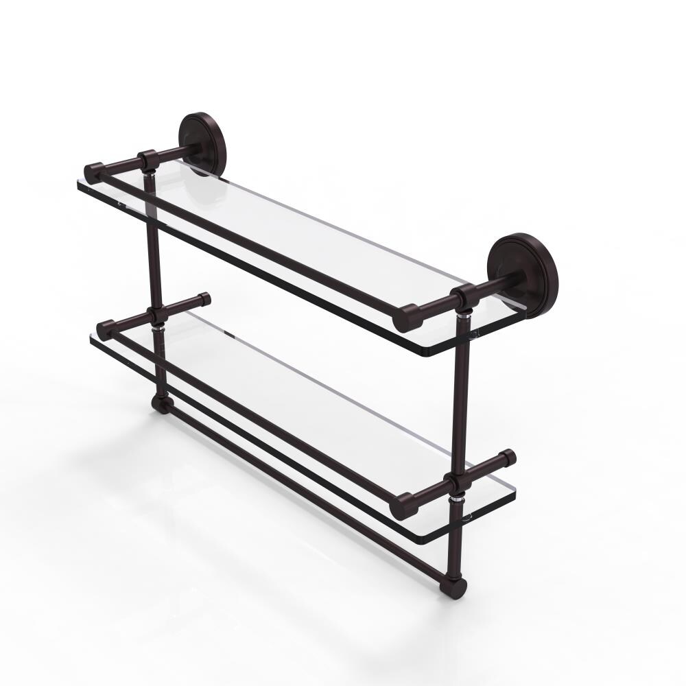Allied Brass PRBP-2TB/22-GAL-ABZ Prestige Regal Antique Bronze 2-Tier Wall Mount Bathroom Shelf (22-in X 12-in X 5-in)