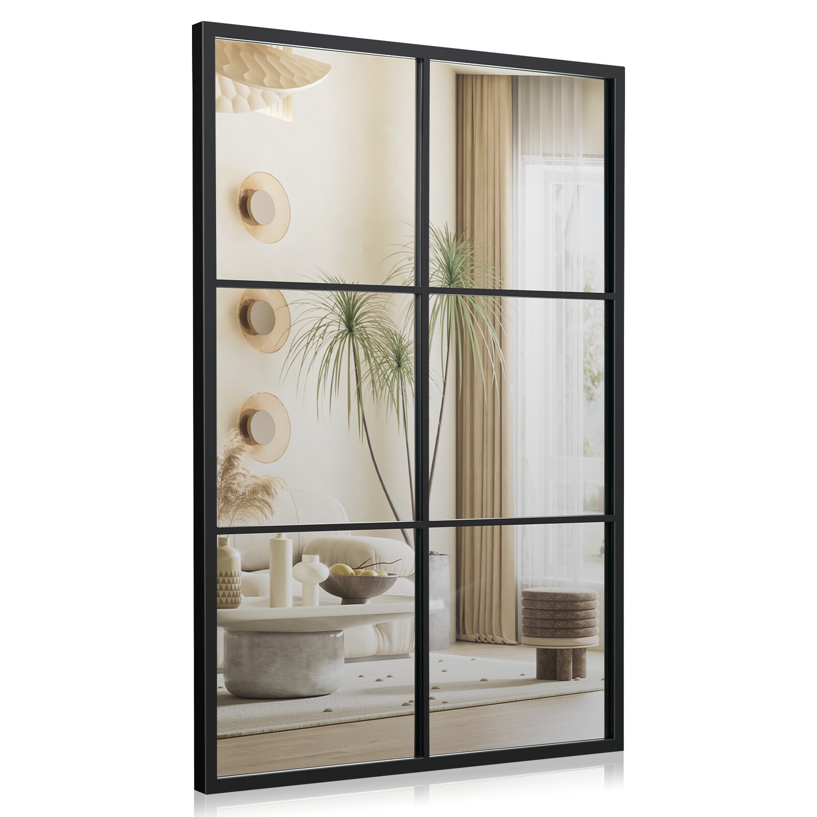 Volenca - 28 x 40-in 3-Layer Decorative Wall Mirror with Metal Frame for Living Room