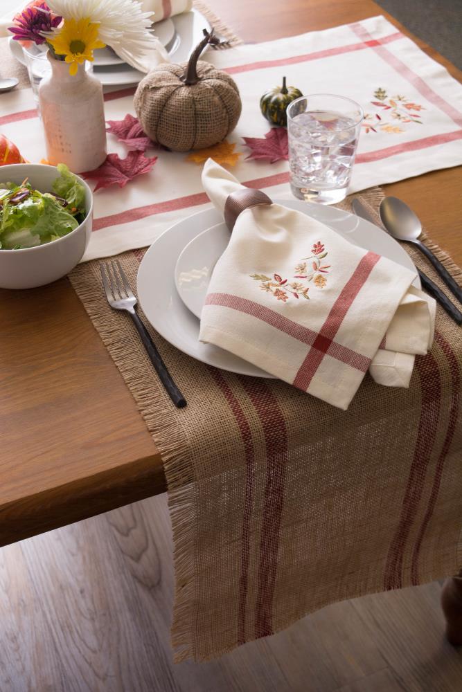 Holiday Autumn Leave Table Linen Cloth Napkins, 20x20, Set of 4