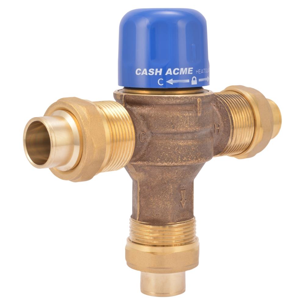 Cash Acme 24519 3/4-in ID Copper sweat x 3/4-in OD Copper Sweat Brass Thermostatic Mixing Valve