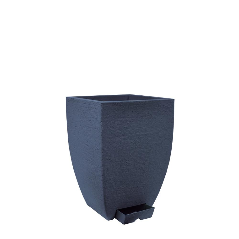 JAPI JVQD30C 28.53-Quart Charcoal Plastic Planter with Drainage Holes