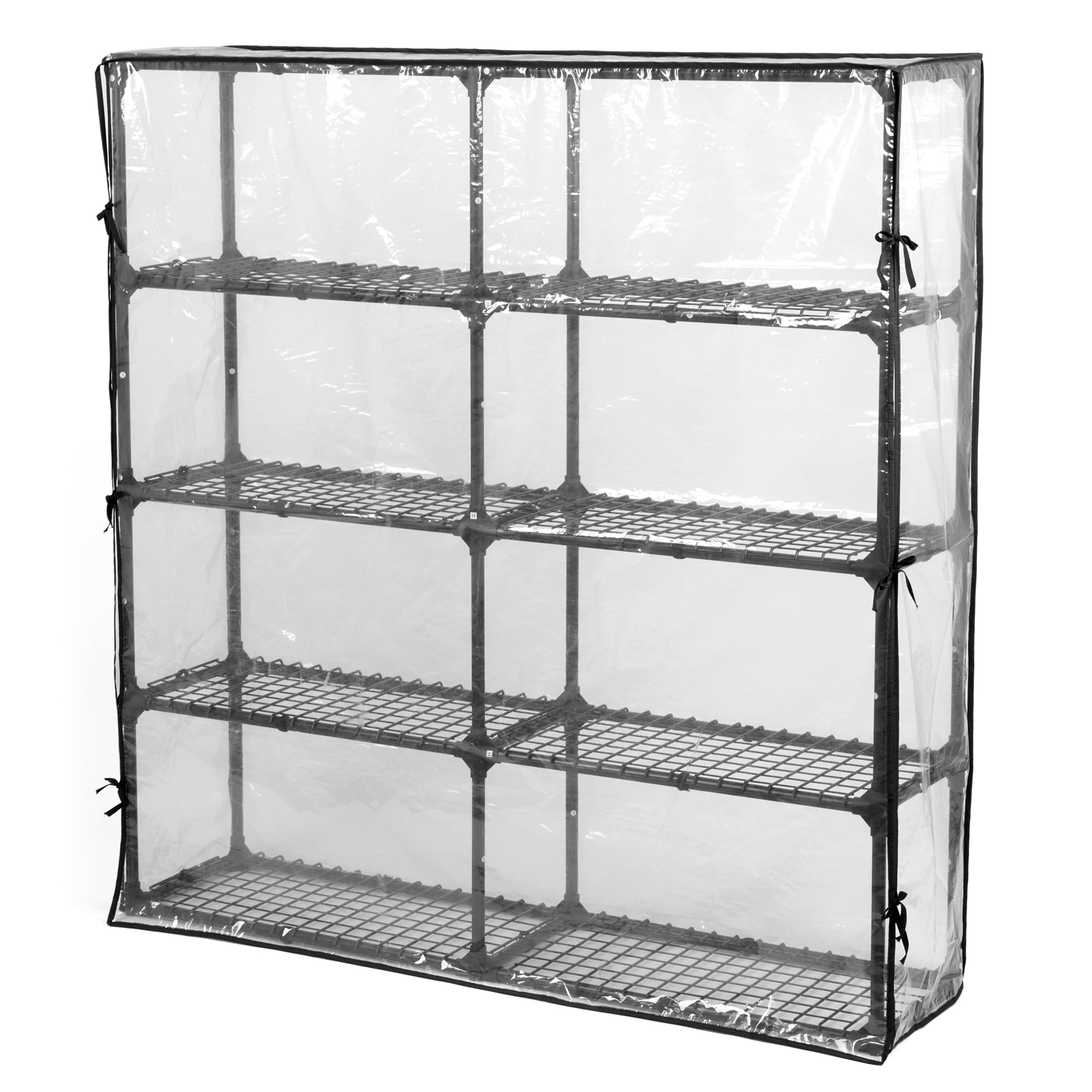 5 Tier Wire Shelving Unit With Cover 60-Inch-Tall Freestanding Shelving ...