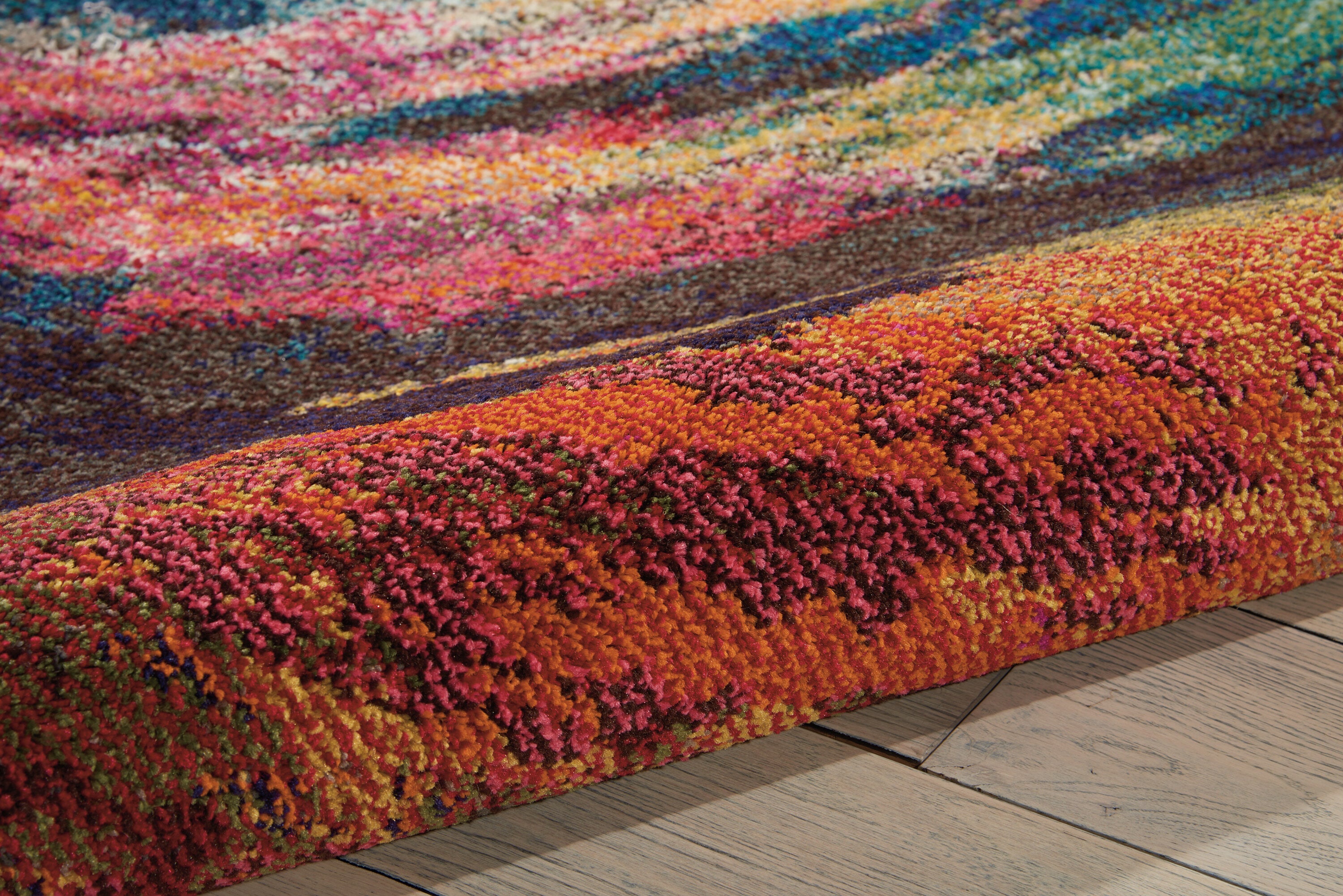 Cosmic Radiance Abstract Red 5' x 7' Synthetic Area Rug