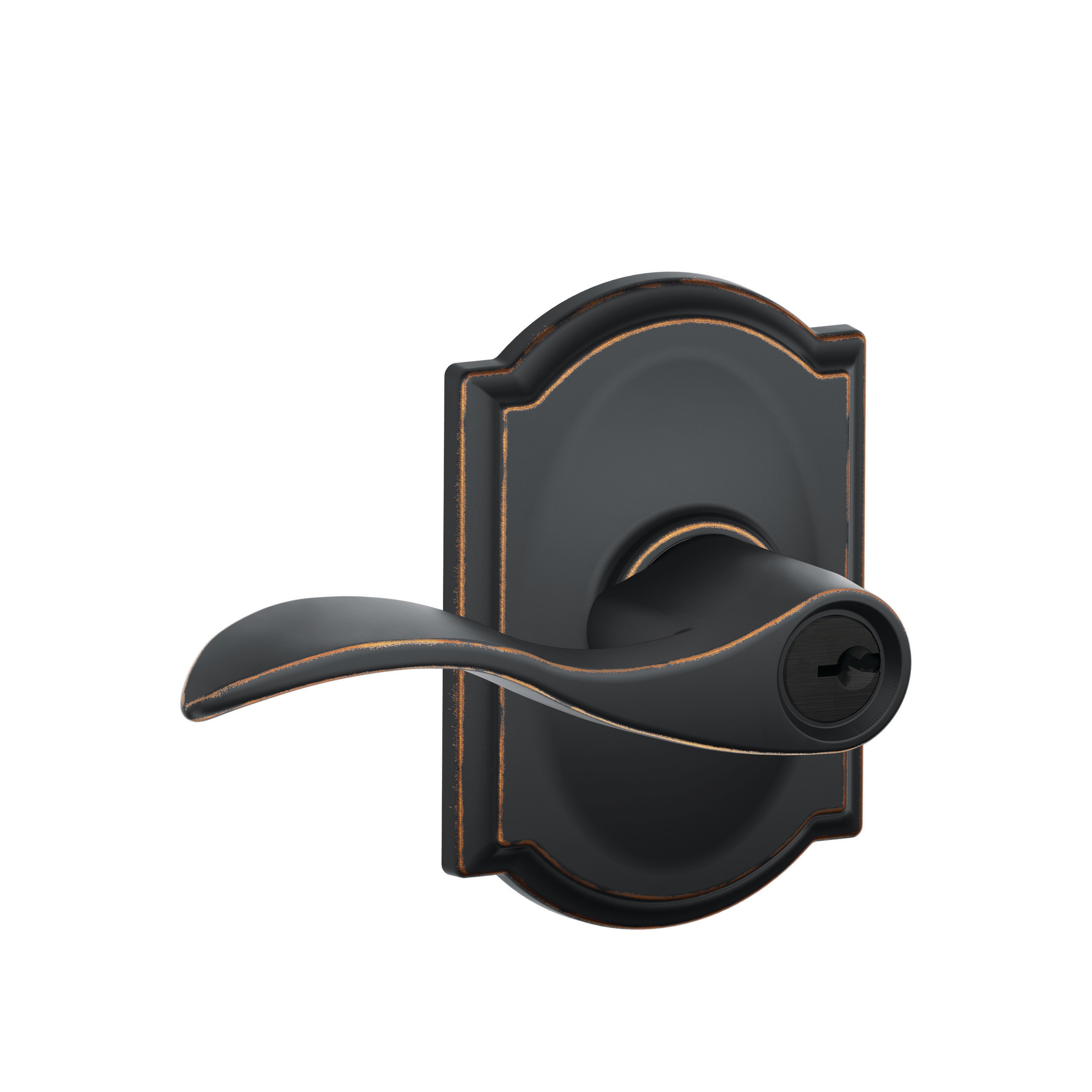 Schlage Accent Camelot trim Aged Bronze Exterior Keyed Entry Door Handle in  the Door Handles department at