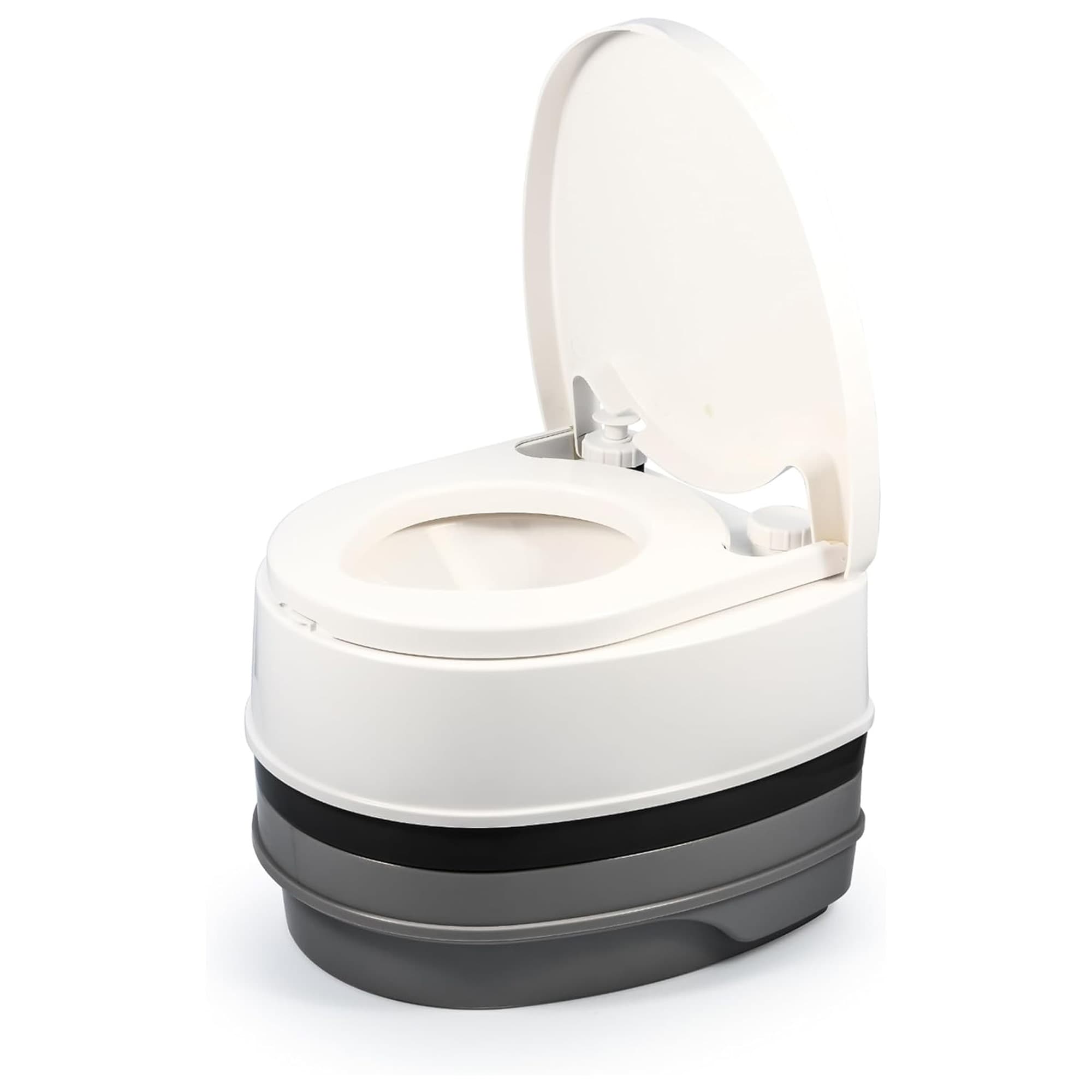 CAMCO  2.6 Gallon Portable Toilet with Detachable Holding Tank and Carry Handle