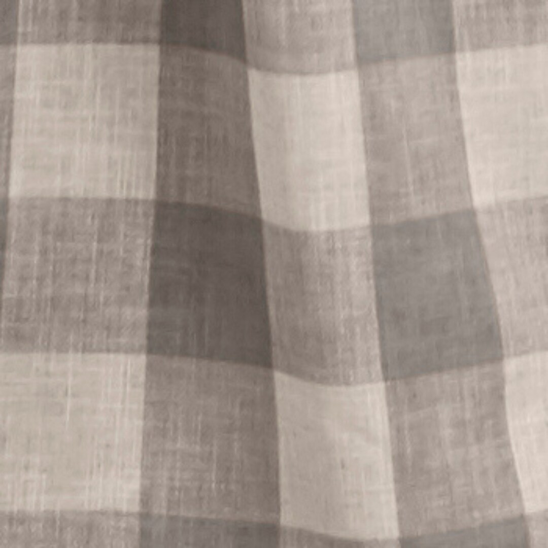 Gray Buffalo Check Linen Blackout Curtain Panel 52" x 84"