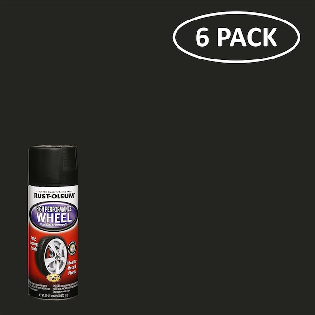 Rust-Oleum Automotive High Performance Wheel 6-Pack Matte Black Spray Paint  (NET WT. 11-oz) in the Spray Paint department at