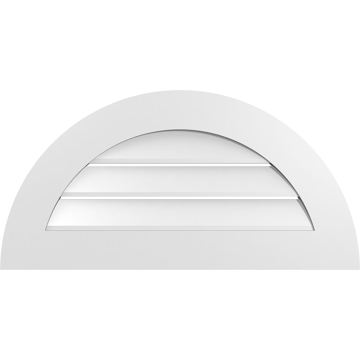 Ekena Millwork GVPHR32X1601SF 32-Inches x 16-Inches Off-white Half round PVC Gable Louver Vent