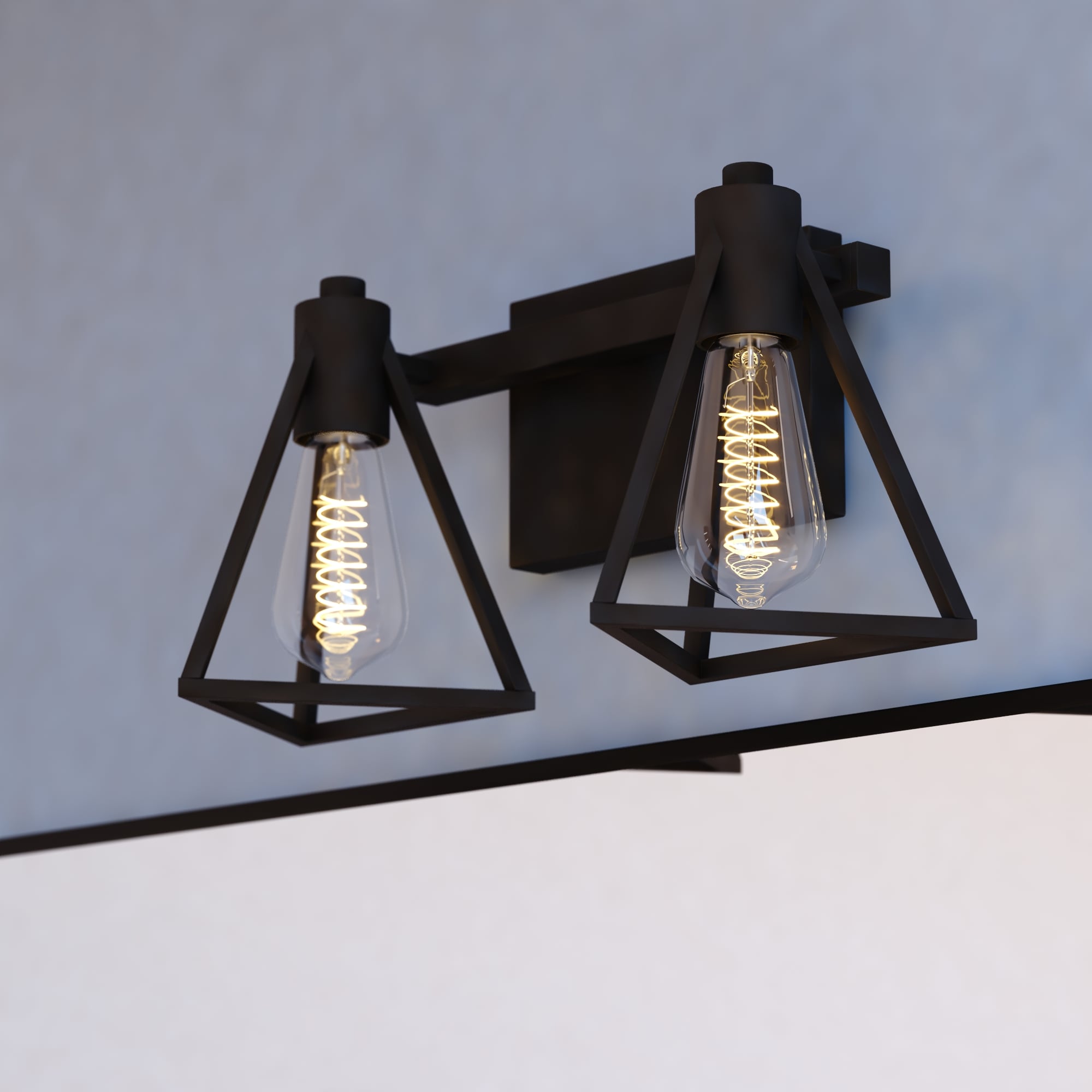Cascadia W0444 Ravenna 15.75-in 2 -Light Matte Black Modern/contemporary Vanity light