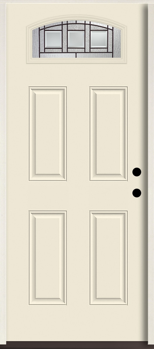 RELIABILT LO963610 Craftsman 36-in x 80-in x 4-5/8-in Fiberglass 1/4 lite Left-hand inswing Bisque Paint Painted Prehung Front Door Insulating core