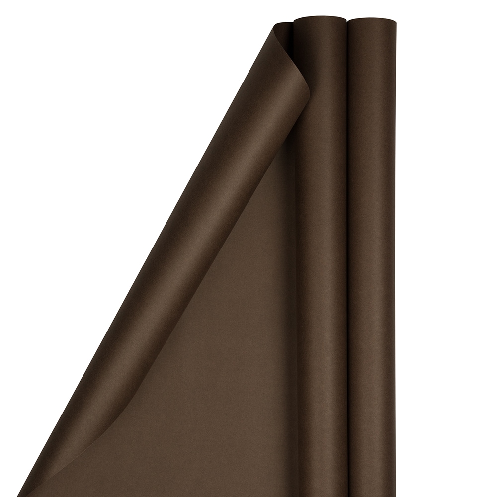 Jam Paper Gift Wrap, Matte Wrapping Paper, 25 Sq ft per Roll, Matte Chocolate Brown, 2/Pack