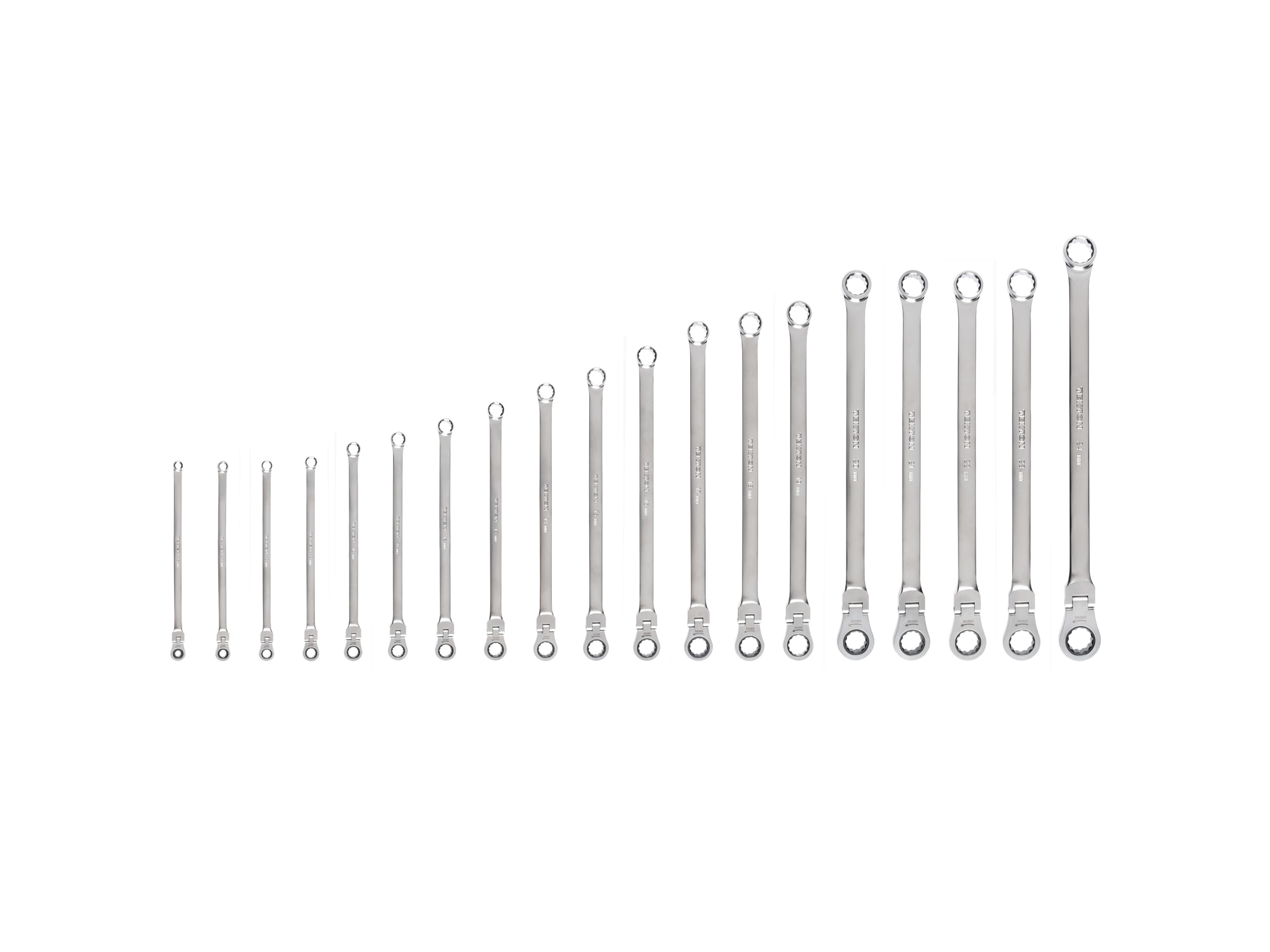 TEKTON WRB95004 19 -Piece Set Metric Flexible Head Ratchet Wrench