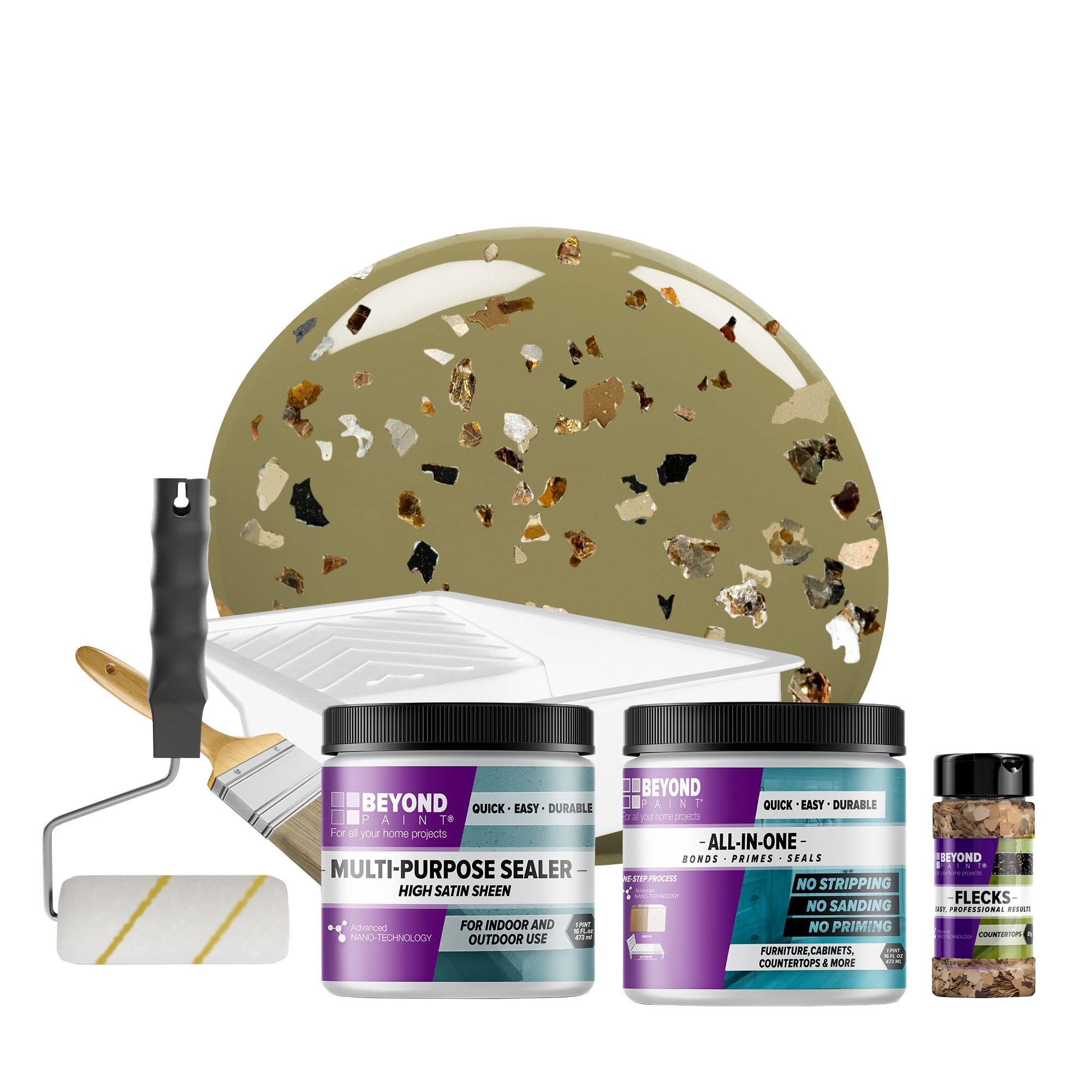 Beyond Paint BP58B Oxford Bronze Countertop Fleck Kit in Sage