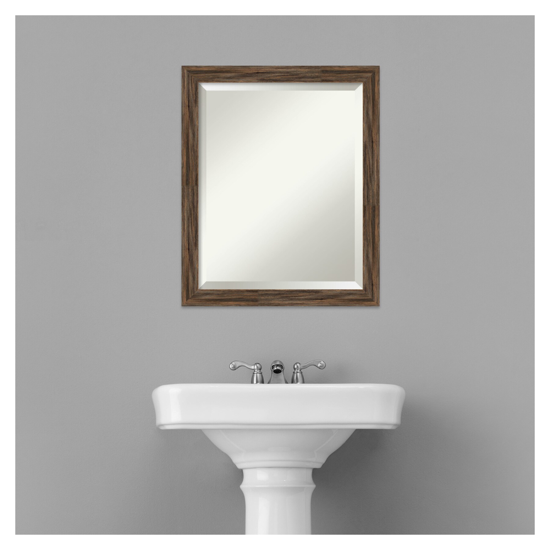 Amanti Art Regis Barnwood Frame 18.62-in x 22.62-in Framed Bathroom ...