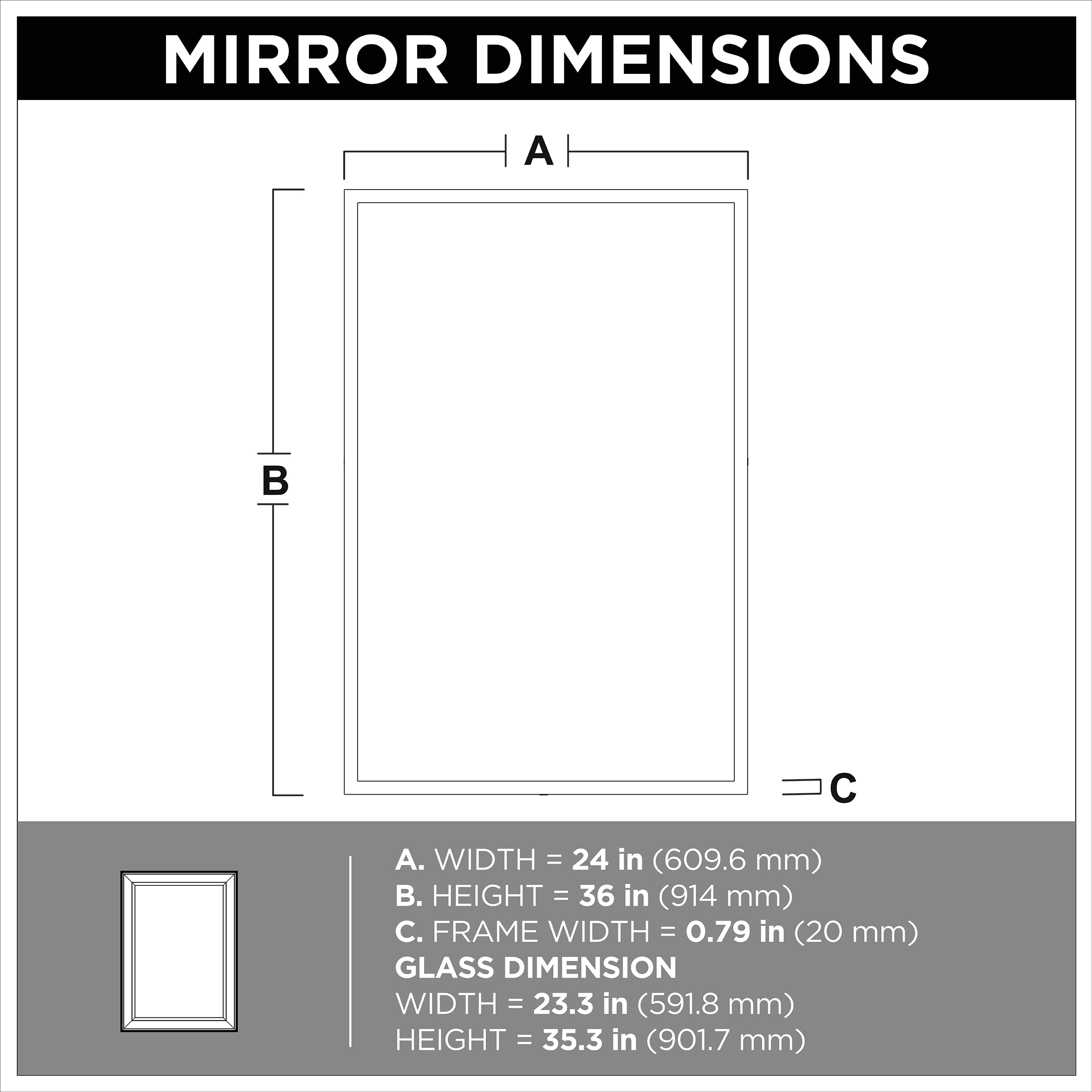 Delta RRFTF24-MGD-R Framed-Bath-Mirrors - View #6