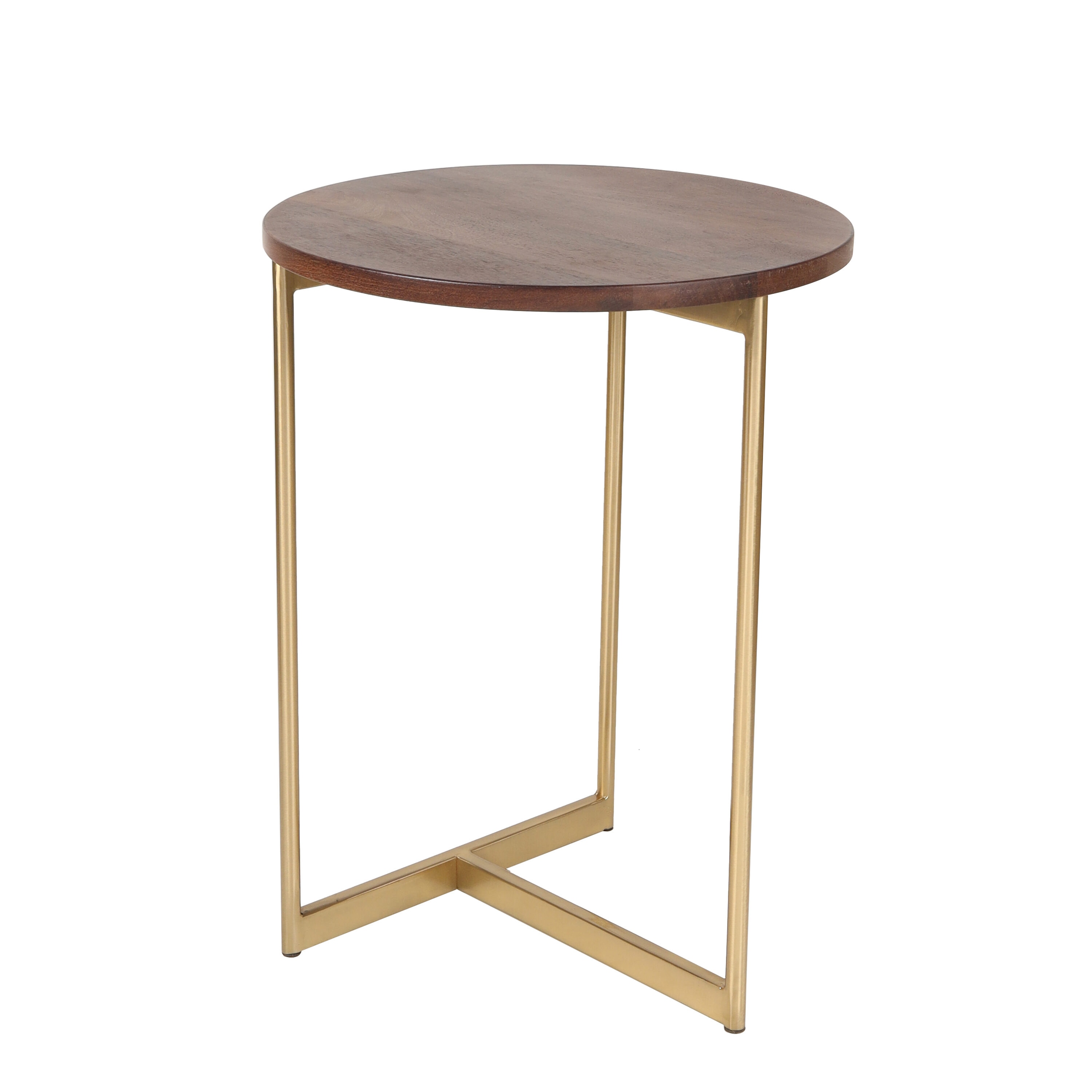 Origin 21 16-in W x 21.5-in H Walnut and Gold Wood Round Modern