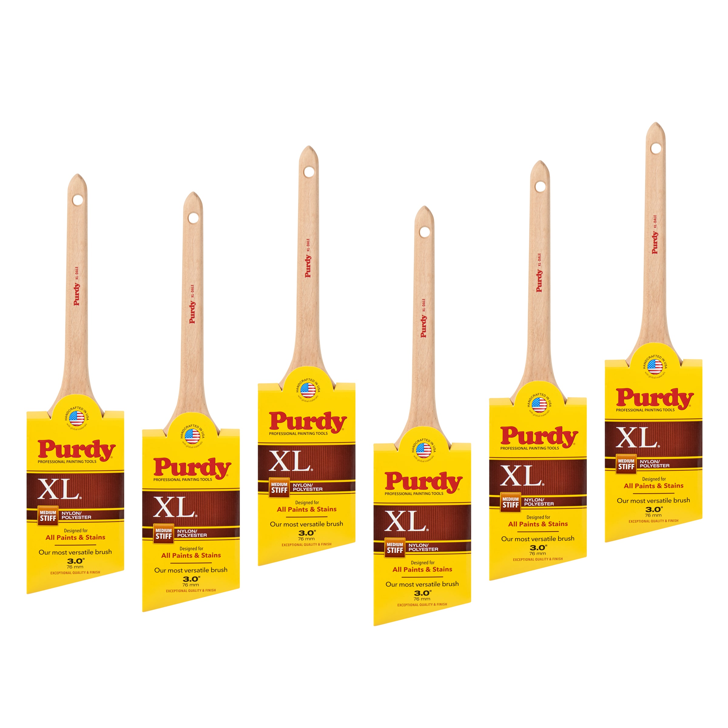 Purdy 144080330SOS XL 3-in Reusable Nylon - polyester blend Angle General purpose brush 6 -Pack