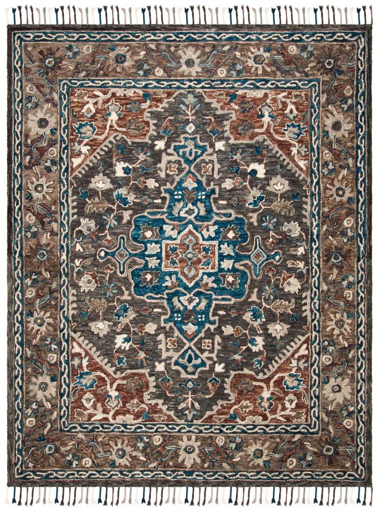 Aspen Charcoal and Light Brown Wool 8' x 10' Area Rug