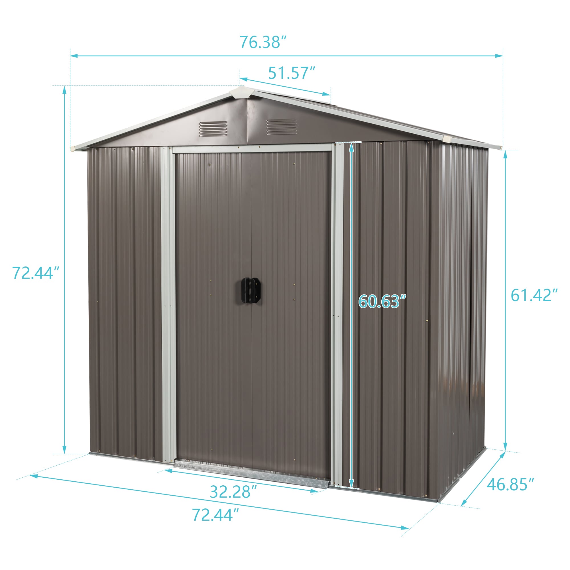 WELLFOR GGJS00365GY Metal-Storage-Buildings-Sheds - View #6