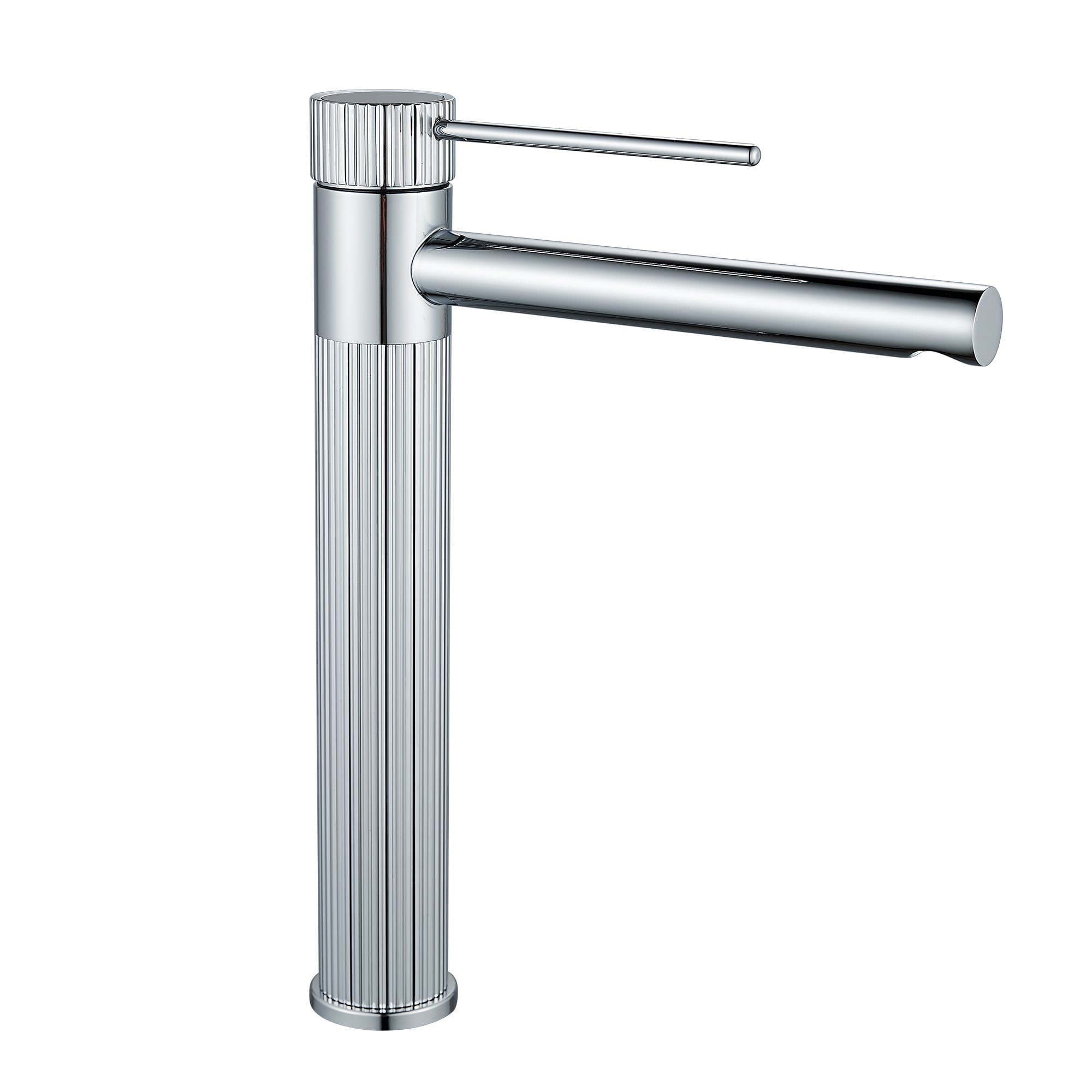 FURUISI LL3A45H-CH Polished Chrome Single hole 1-handle High-arc Commercial/Residential Handle Bathroom Sink Faucet with Drain