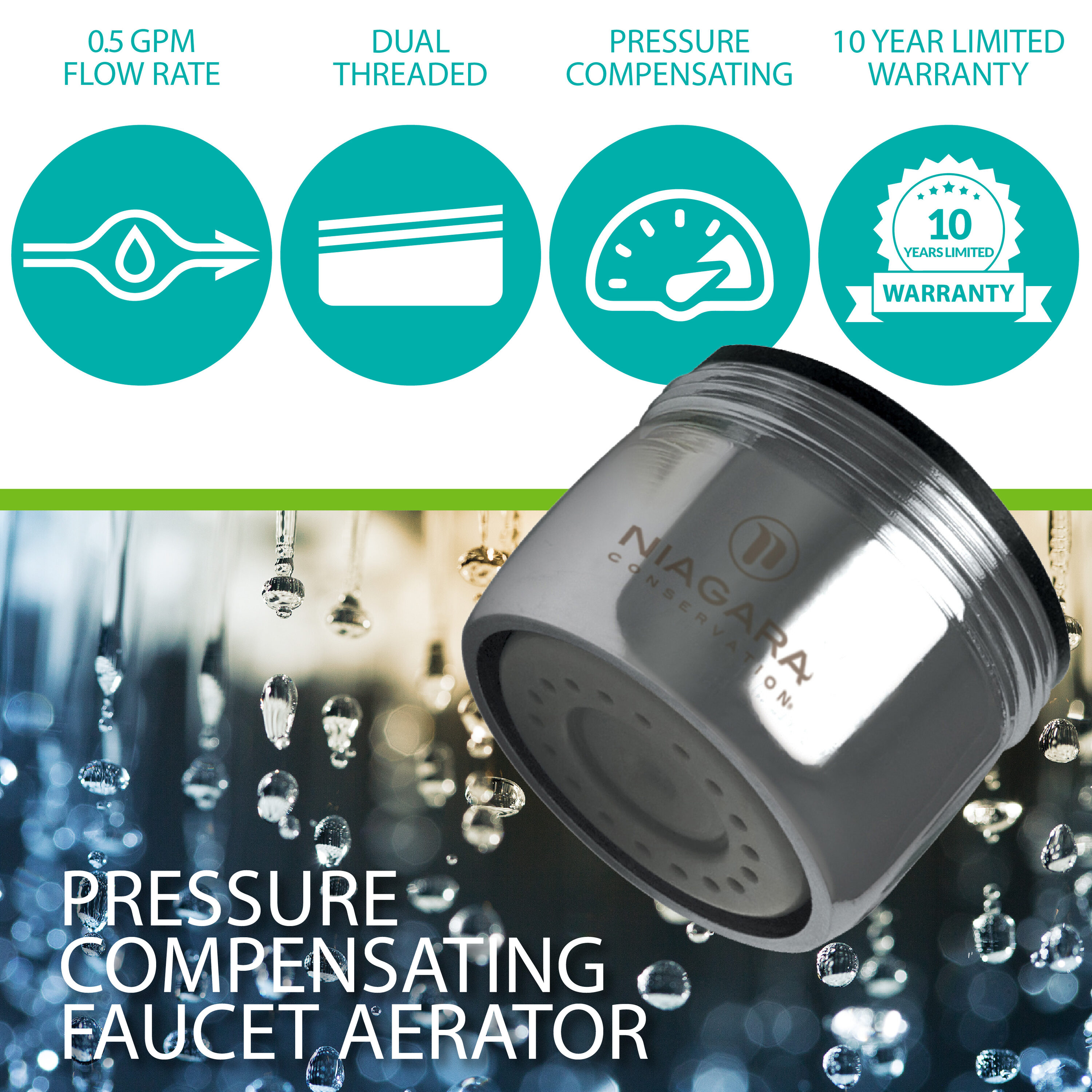Niagara Conservation N3205N-PC-T Faucet-Aerators - View #2