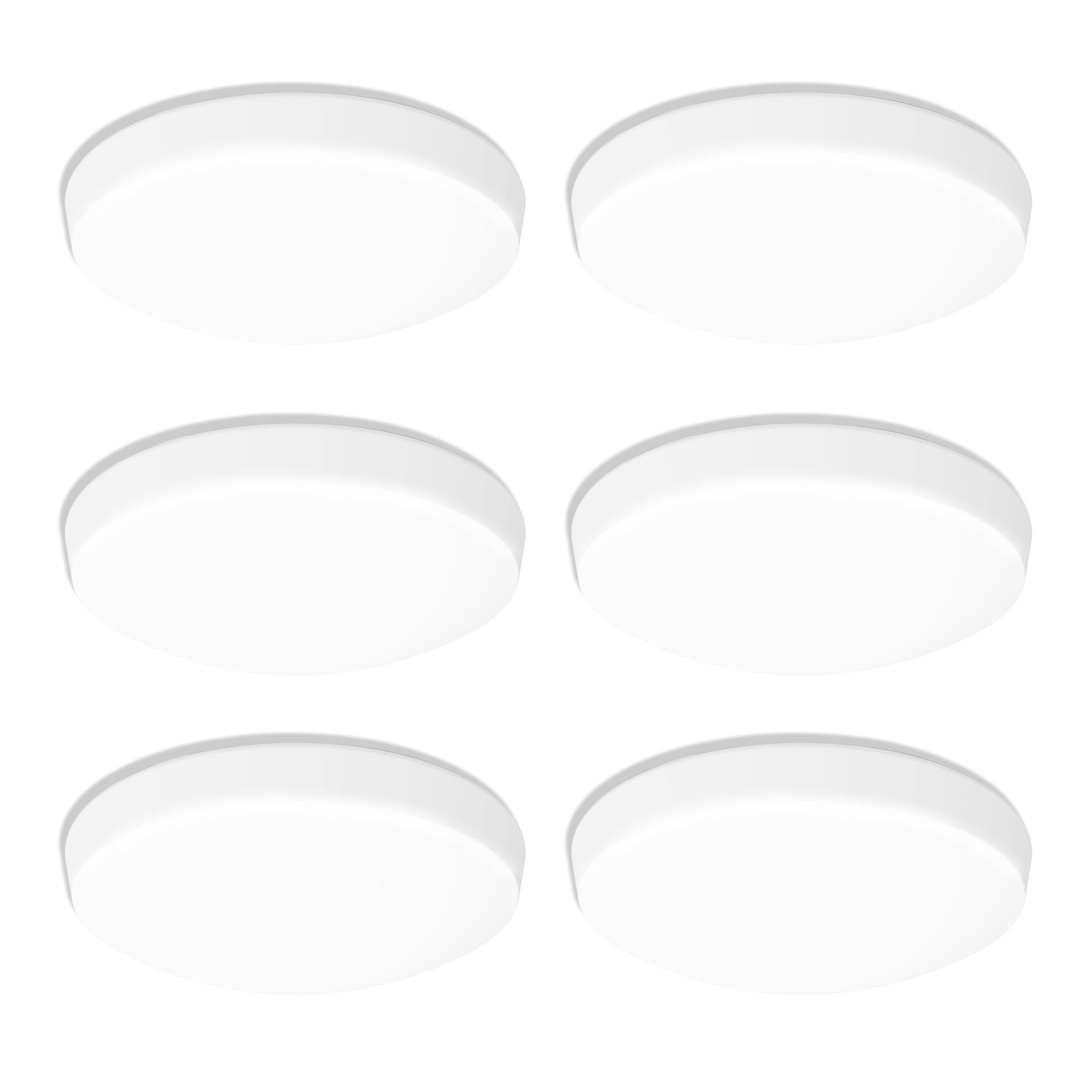 Energetic Lighting FMR11R12E92750-6P FMRR 6 -Light 11-in Powder coated White Integrated LED Flush Mount Light 6 -Pack