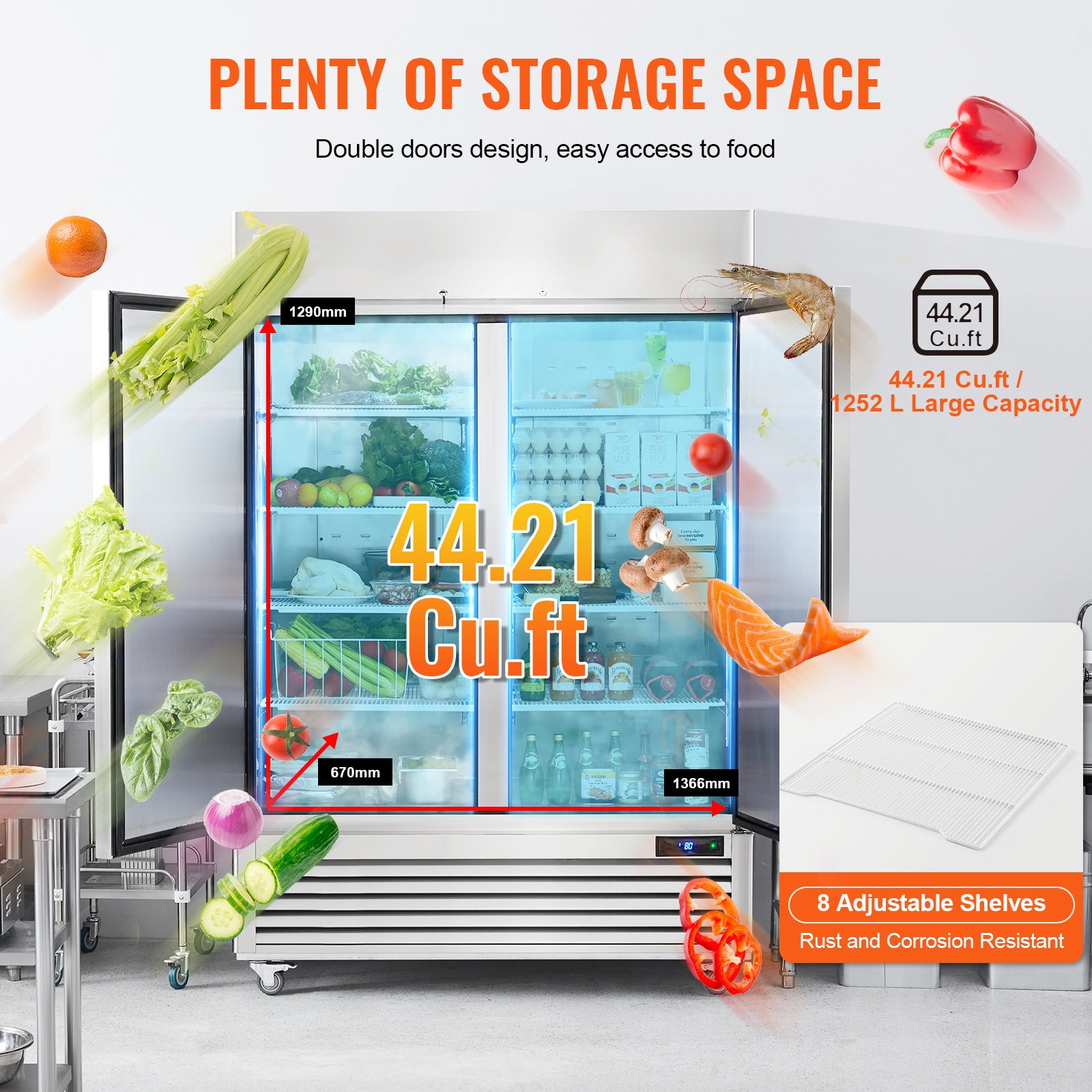 VEVOR SCLSSYLJMCLZ03842V1 Commercial-Refrigerators - View #4